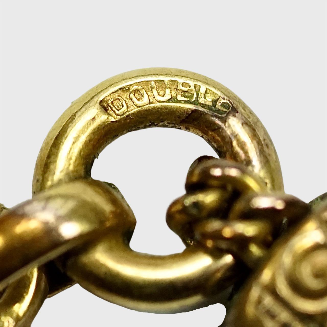 Collana a maglie in oro con pietre cabochon in vetro blu, circa 1940 in vendita 3