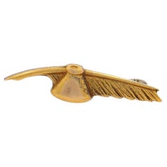 Gold Filled Secretary Officer Guard Pin -Quill Pen & Inkwell Fraternity Sorority
