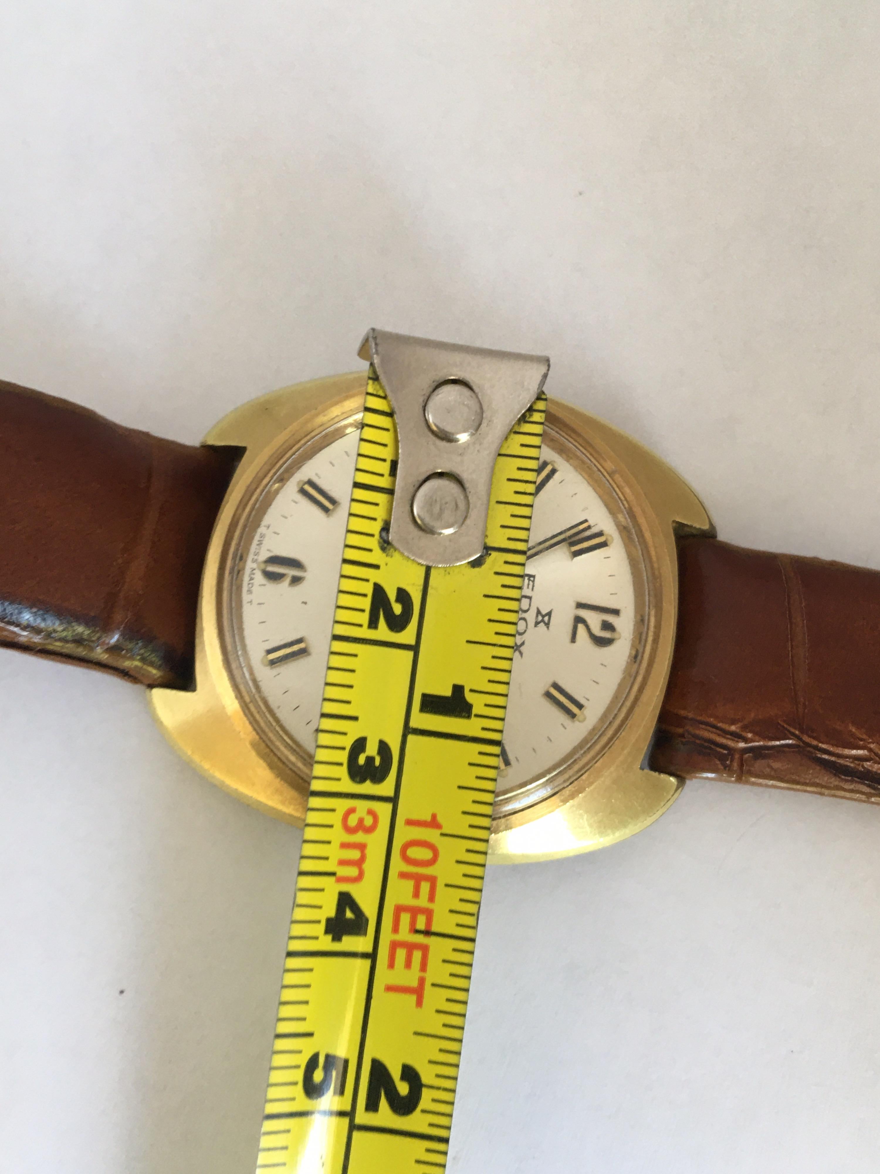 Gold Filled Vintage 1970s Edox Hydrostar Delfin Mechanical Watch For Sale 3