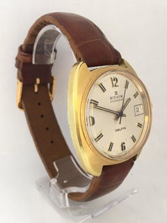 Gold Filled Vintage 1970s Edox Hydrostar Delfin Mechanical Watch