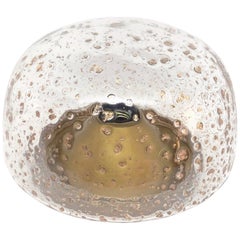 Gold Flake Bubble Glass Limburg Flush Mount Ceiling Light Fixture, 1960s