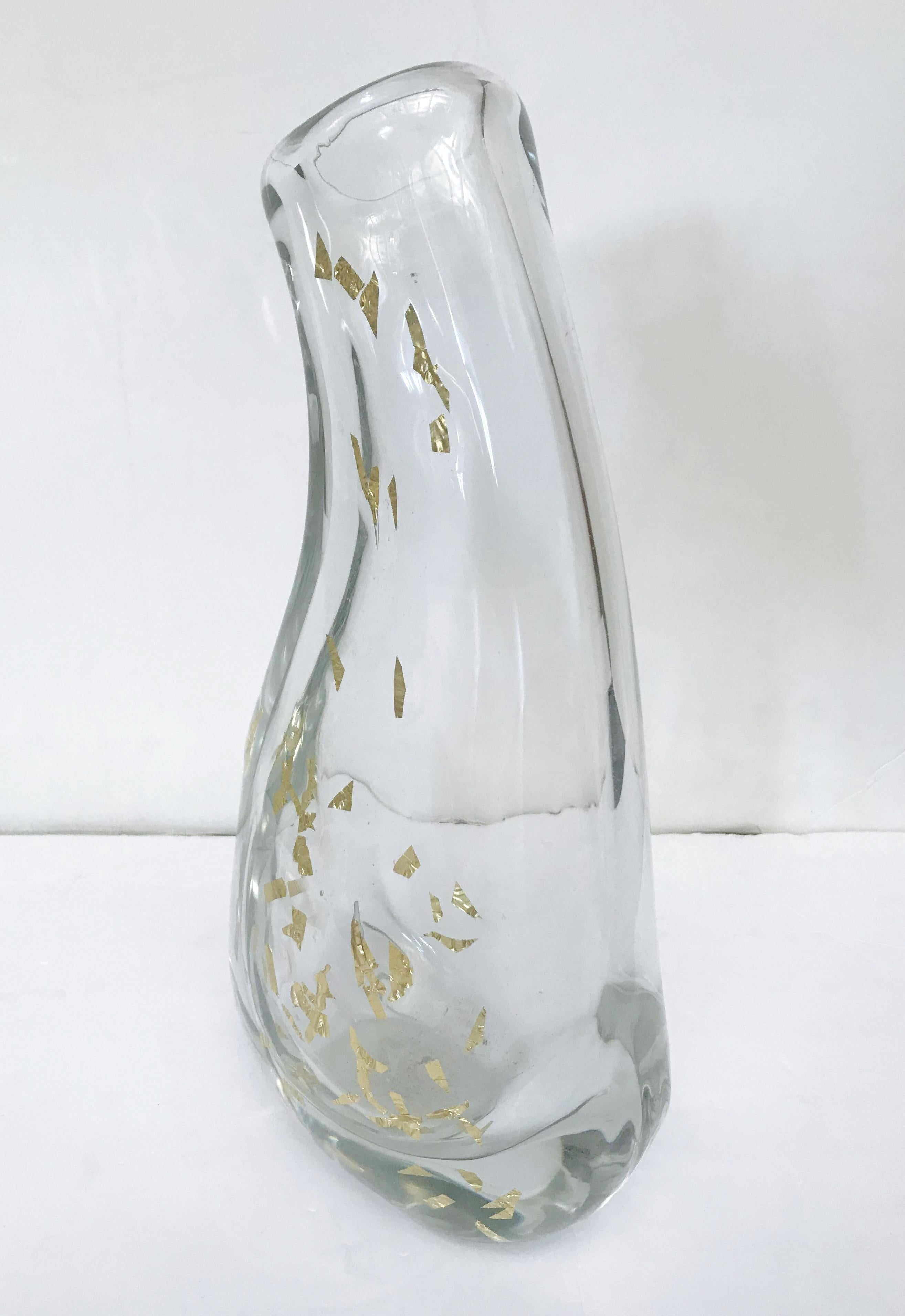 Italian Gold Flecks Murano Vase