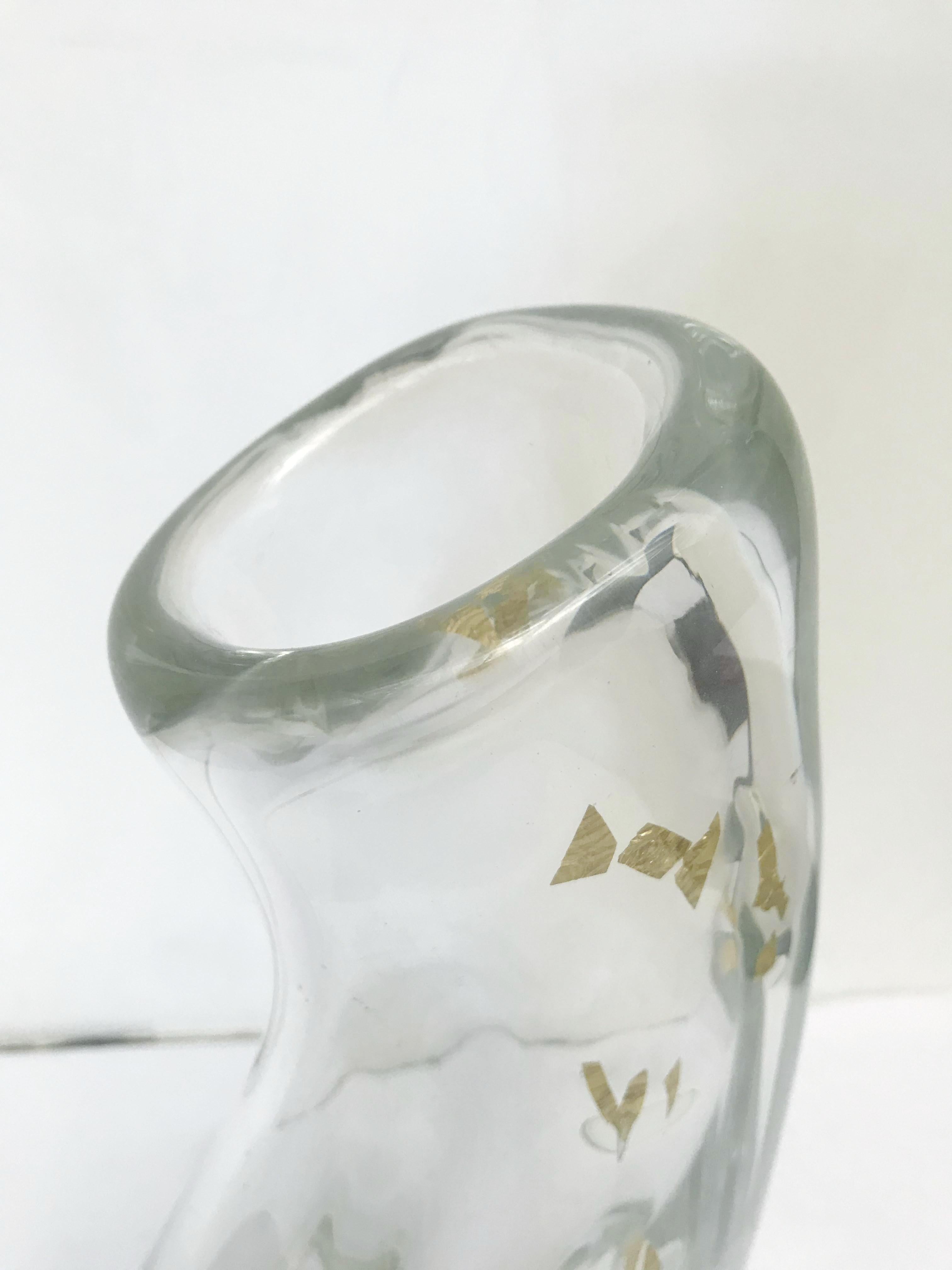 20th Century Gold Flecks Murano Vase