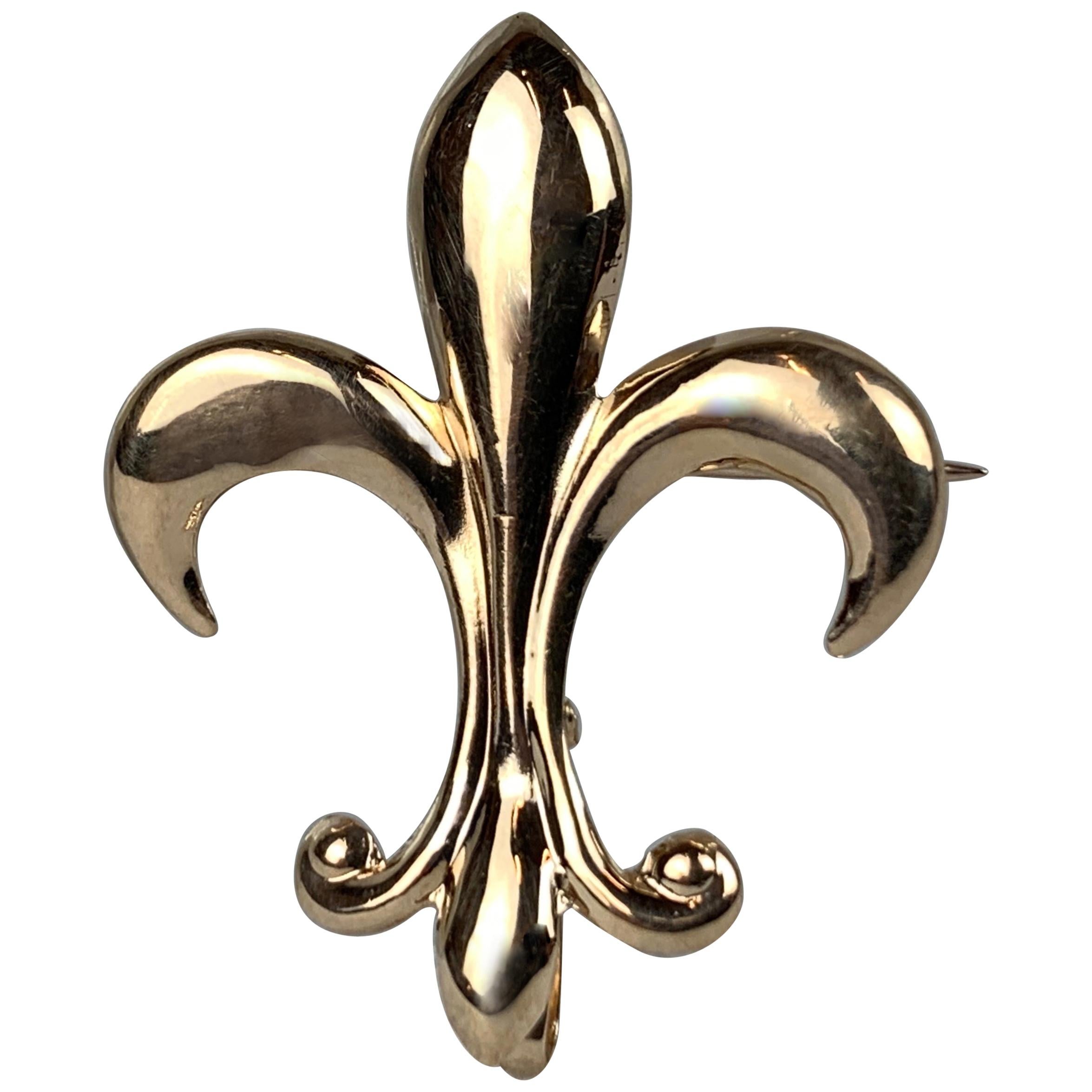  Gold Watch Pin-The "Fleur-de-Lis" A Sign of Nobility-14k y.g.