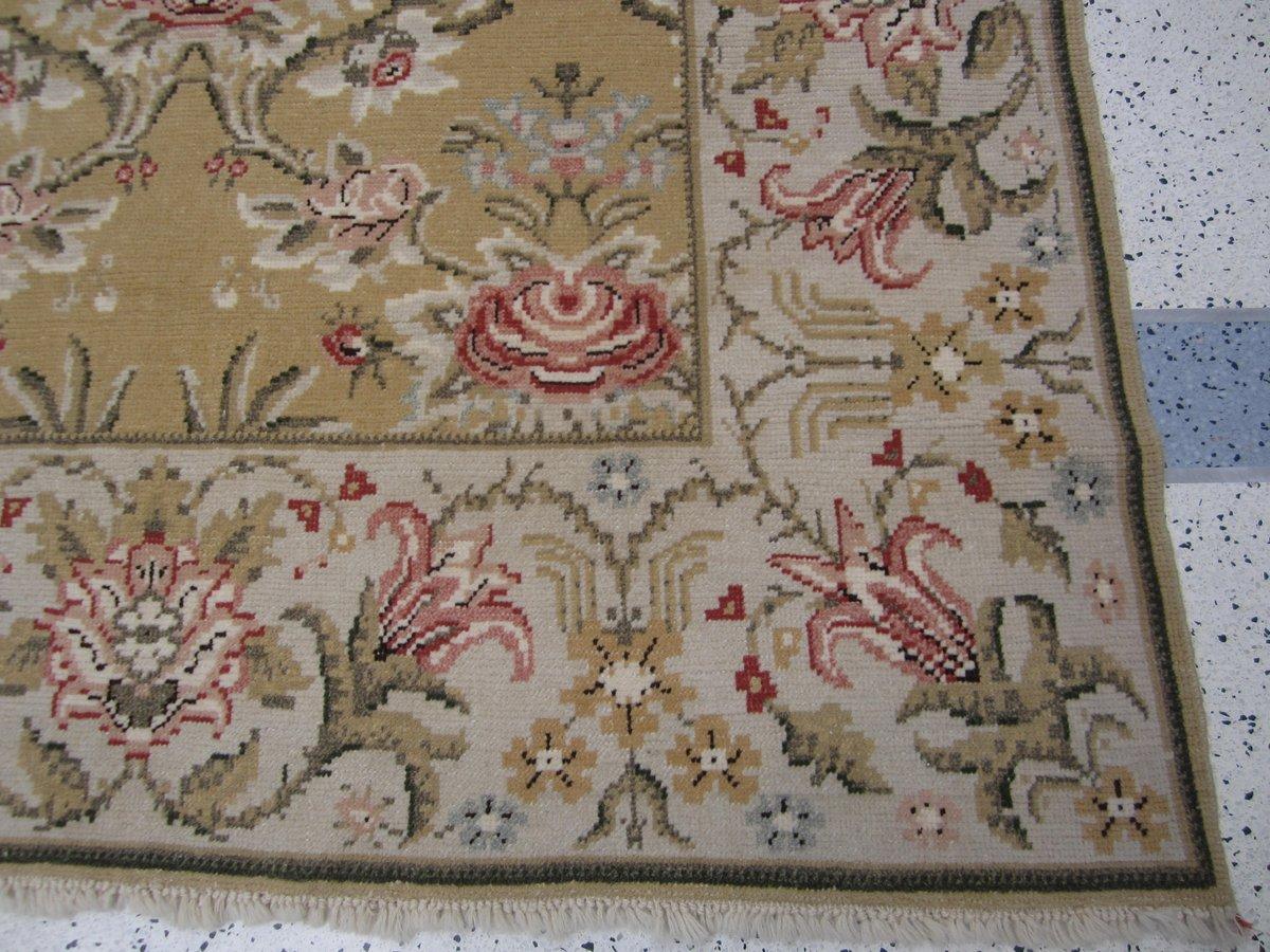 European Gold Floral Rug For Sale