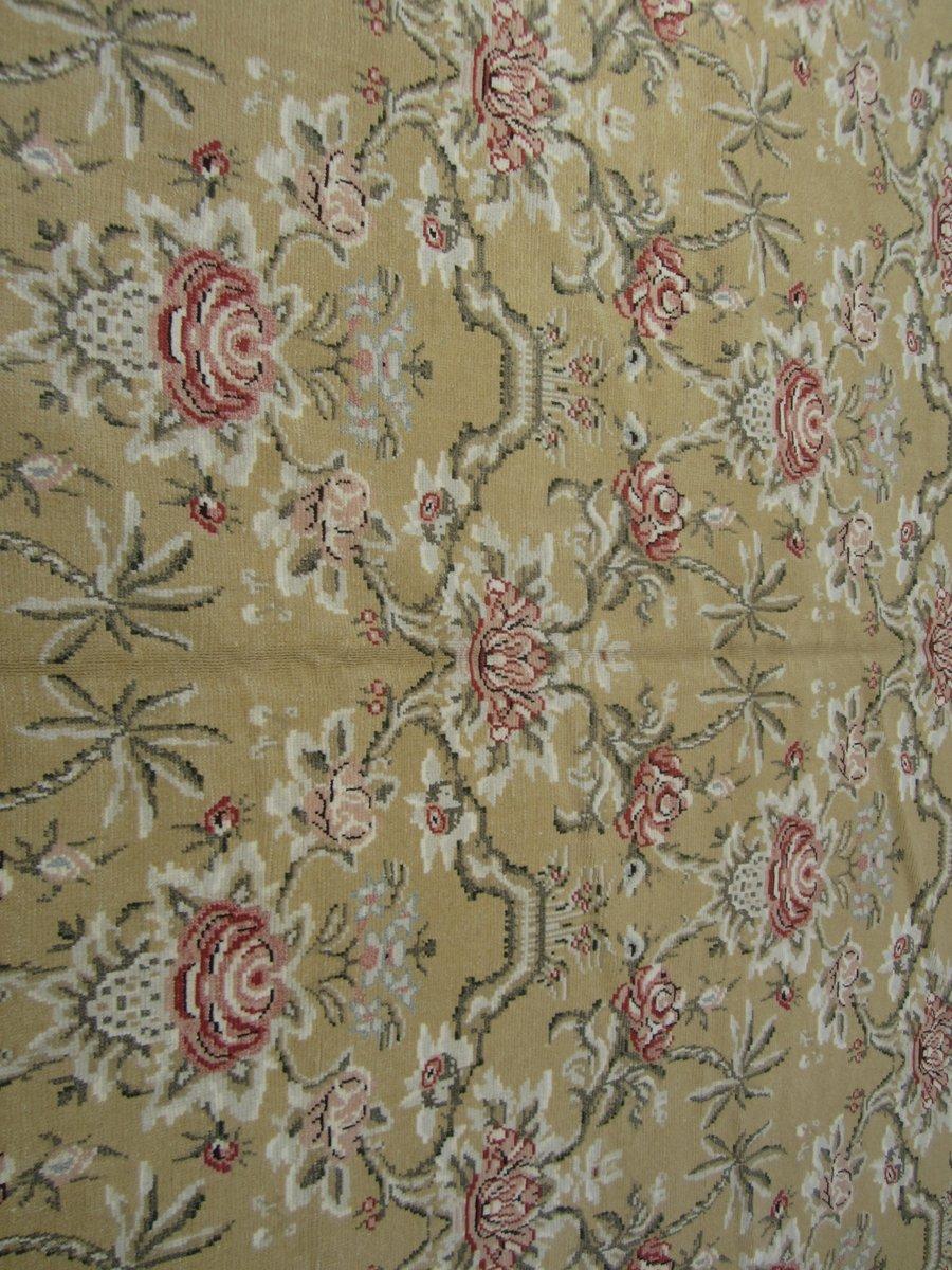 Hand-Knotted Gold Floral Rug For Sale
