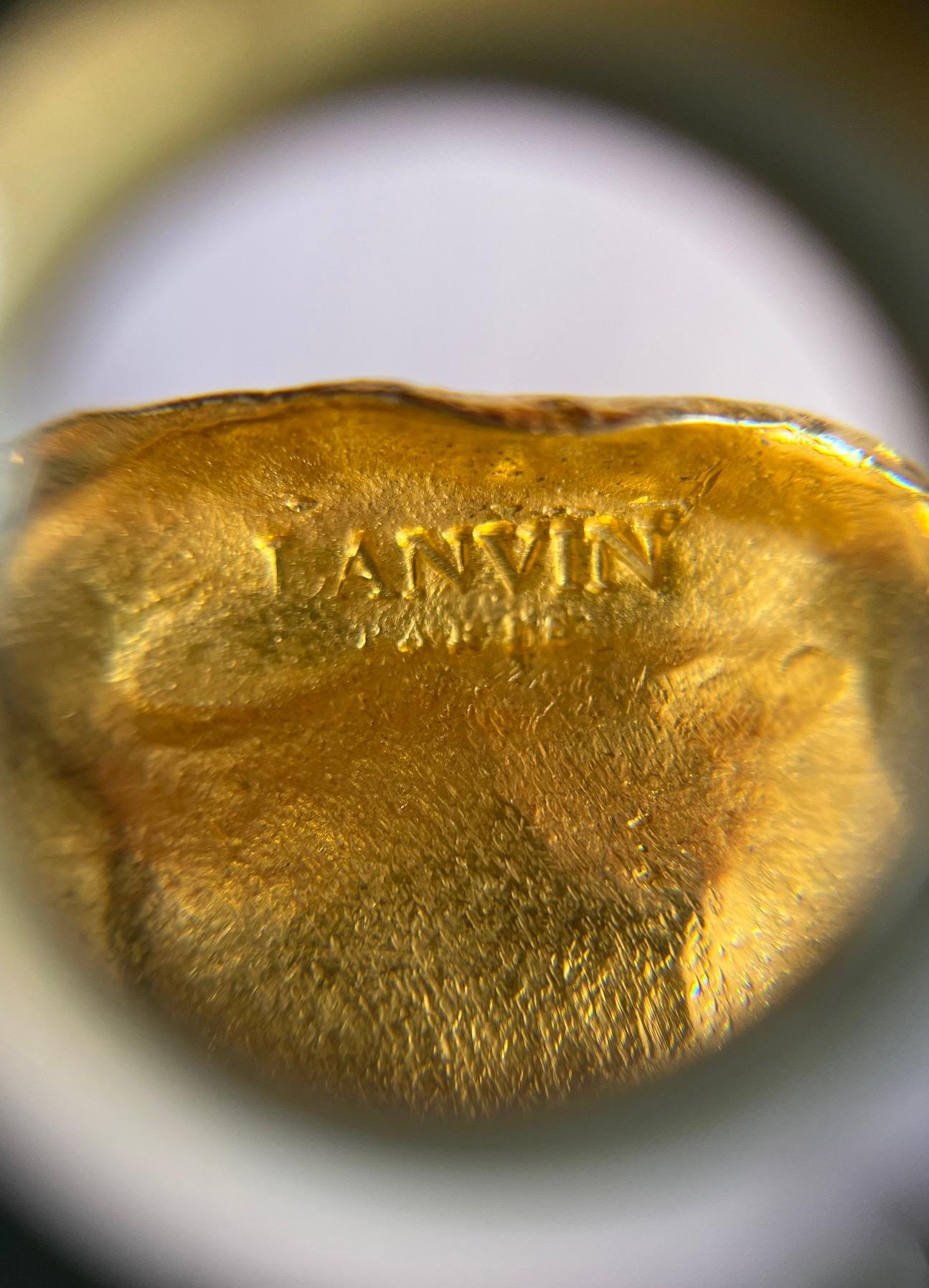 Gold Flower Brooch by Lanvin For Sale 2