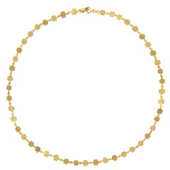 Ico & der Vogel, feiner Schmuck mit Blumen-Pailletten-Halskette aus 22k Gold