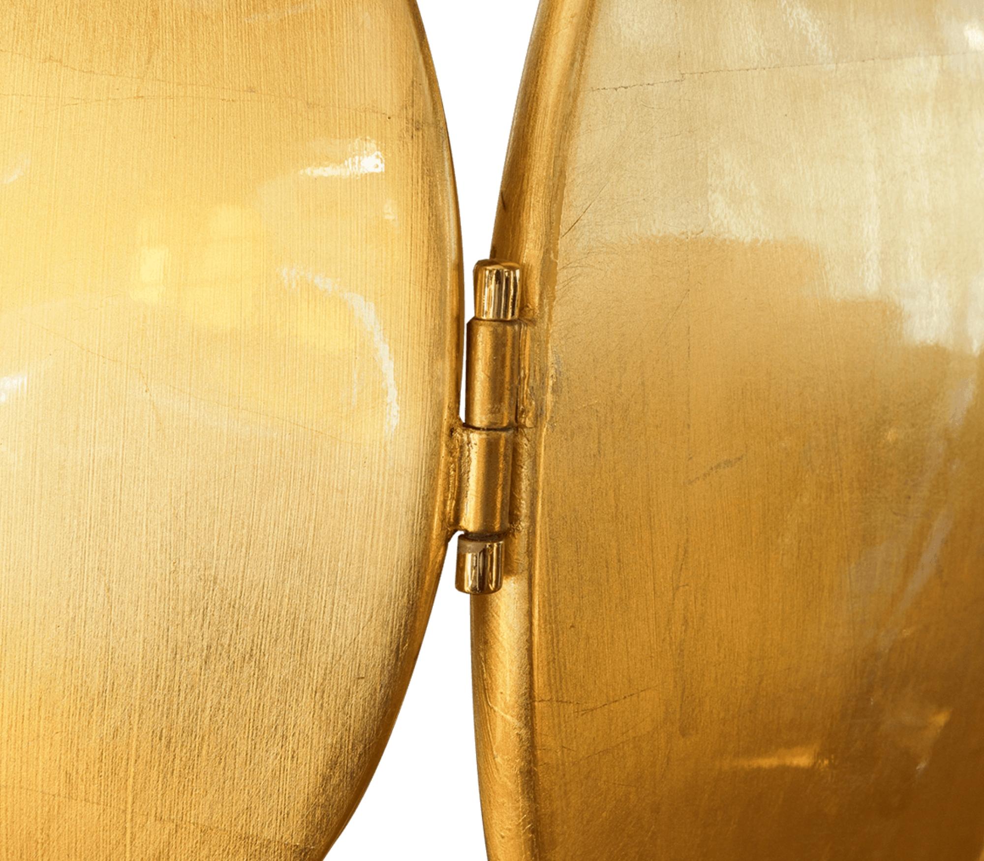 Gold Folding Screen - Hand Molded Fiberglass & Gold Leaf Wood - Boca do Lobo In New Condition For Sale In Rio Tinto, PT
