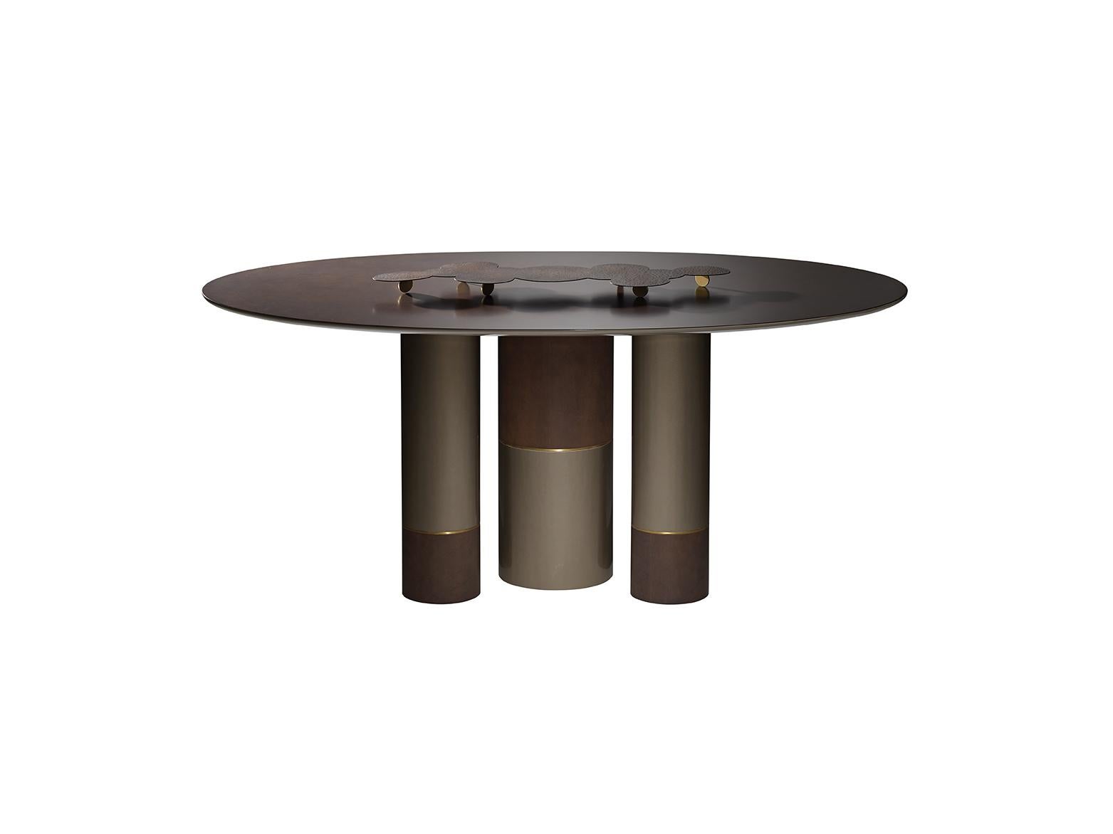 Portuguese Gold Forest Contemporary and Customizable Dining Table by Luísa Peixoto For Sale