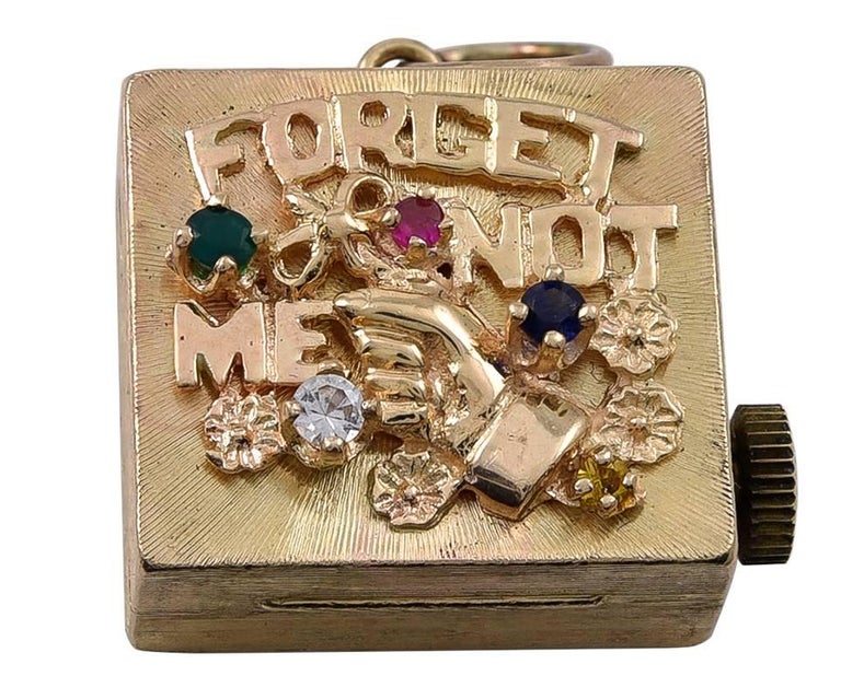 Gold Music Box Charm at 1stDibs
