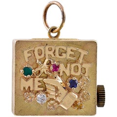 Gold Forget-Me-Not Music Box Charm