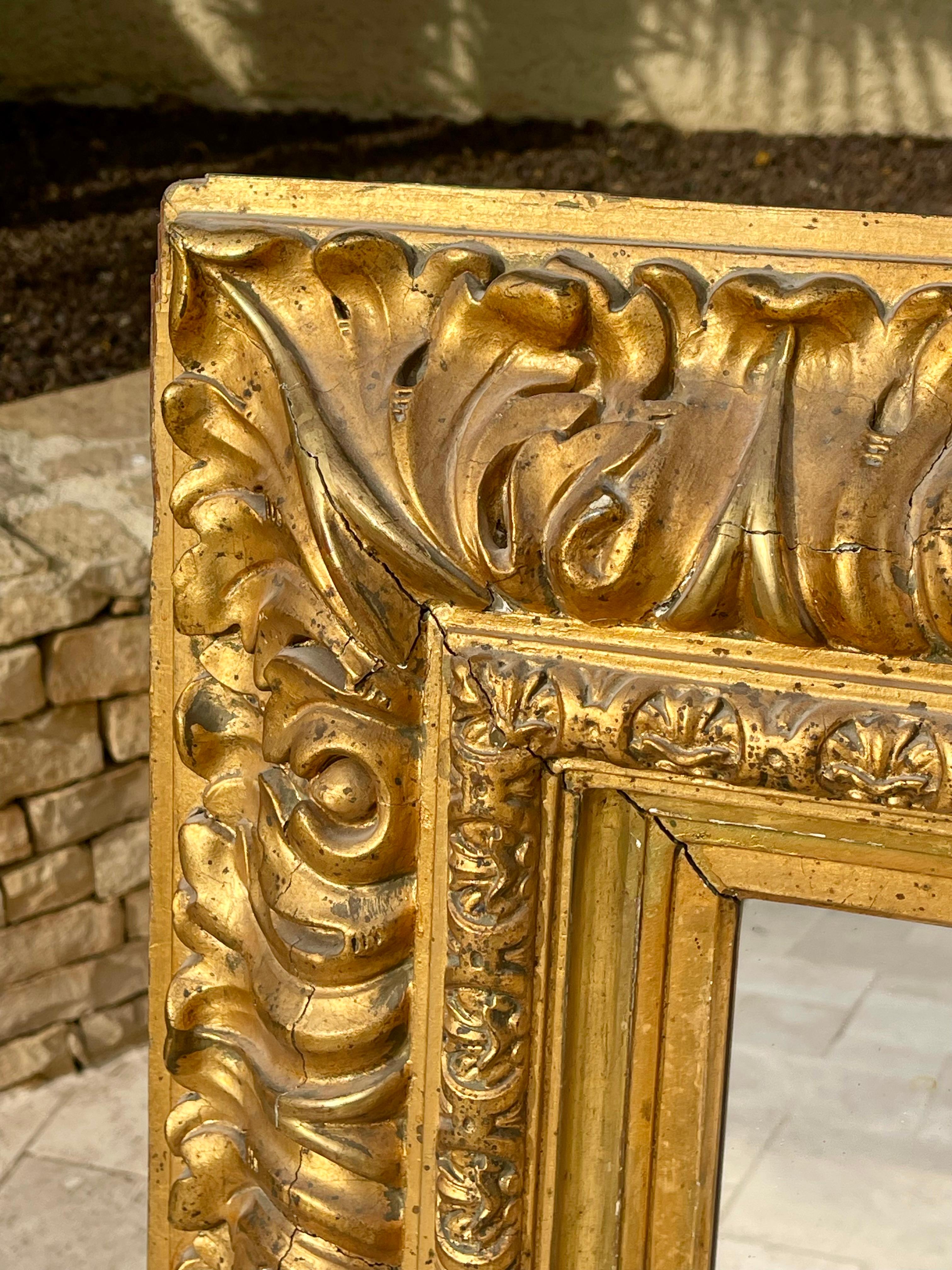 Français Cadre en or / Miroir en or en vente