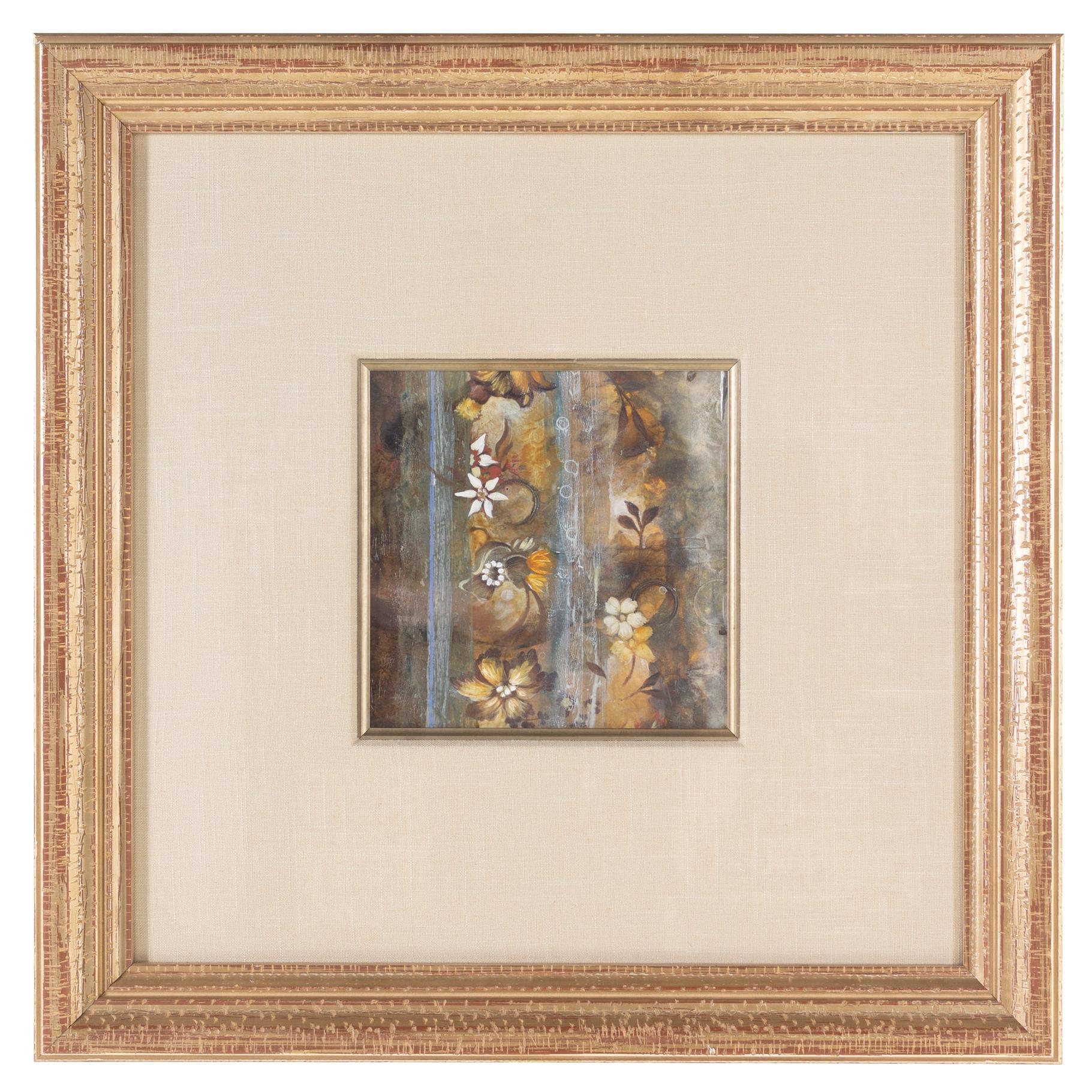 Gold Framed Abstract Floral Print