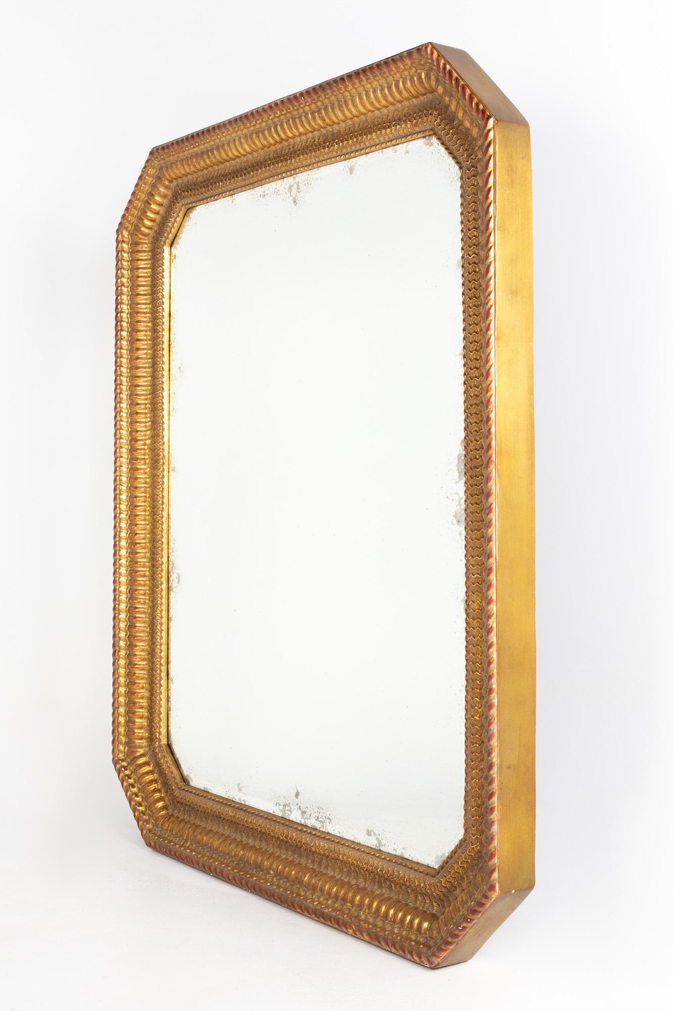 Modern Gold Framed Antique Mirror