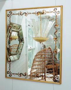 Gold Framed Reverse Painted Mirror