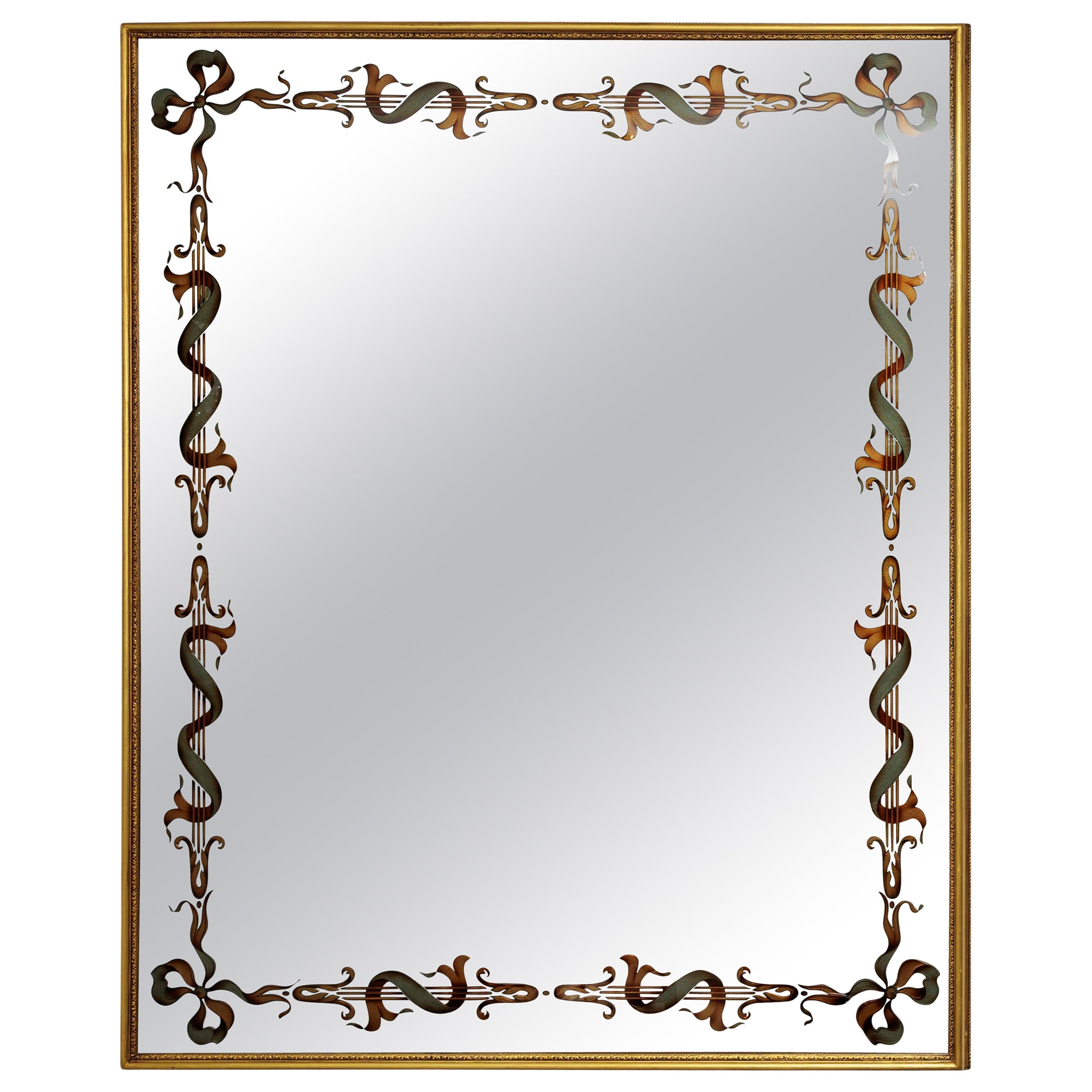 Gold Framed Reverse Painted Mirror