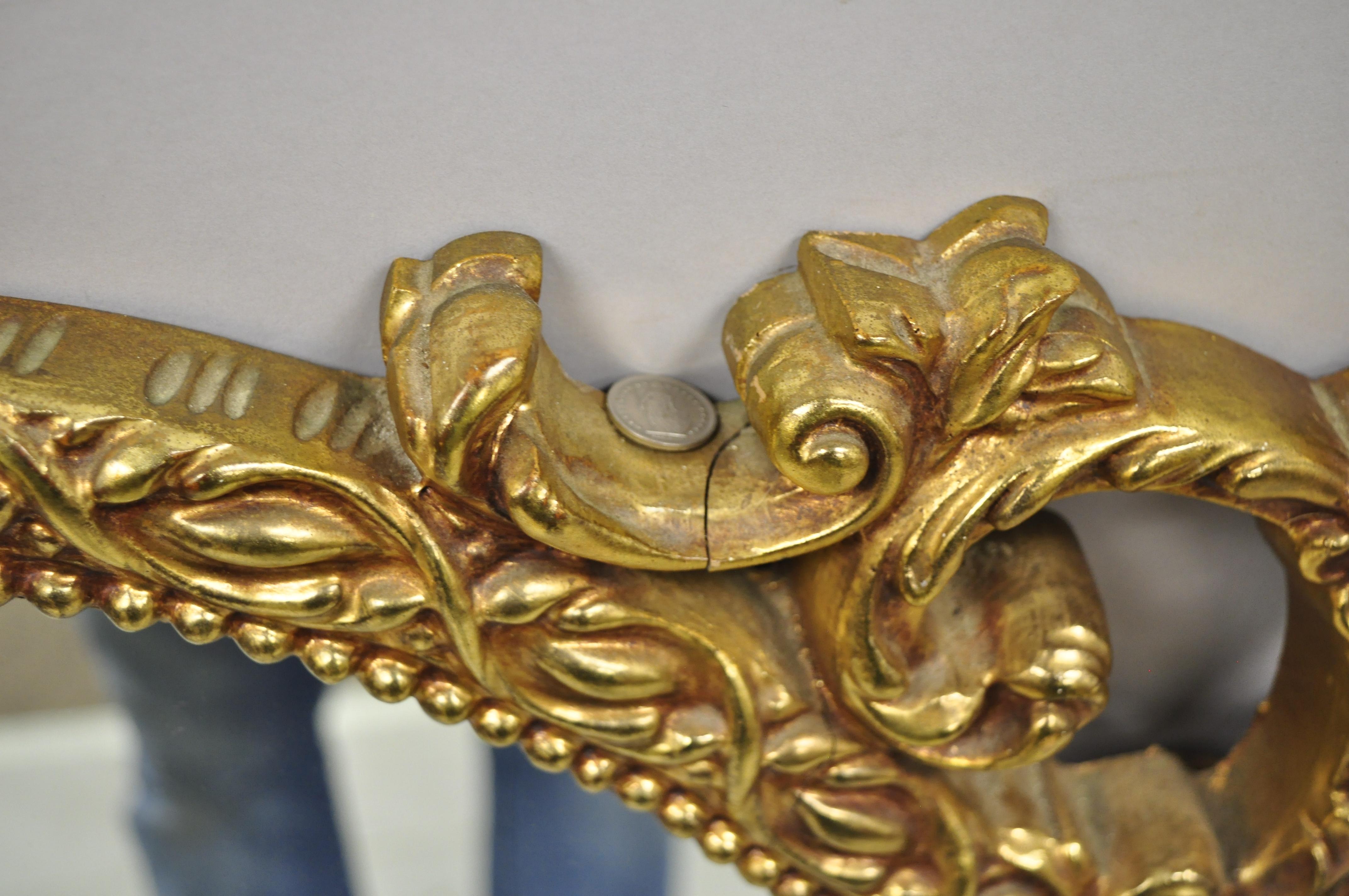 Gold French Hollywood Regency Triptych Interlocking Oval Mirror by Union City In Good Condition In Philadelphia, PA