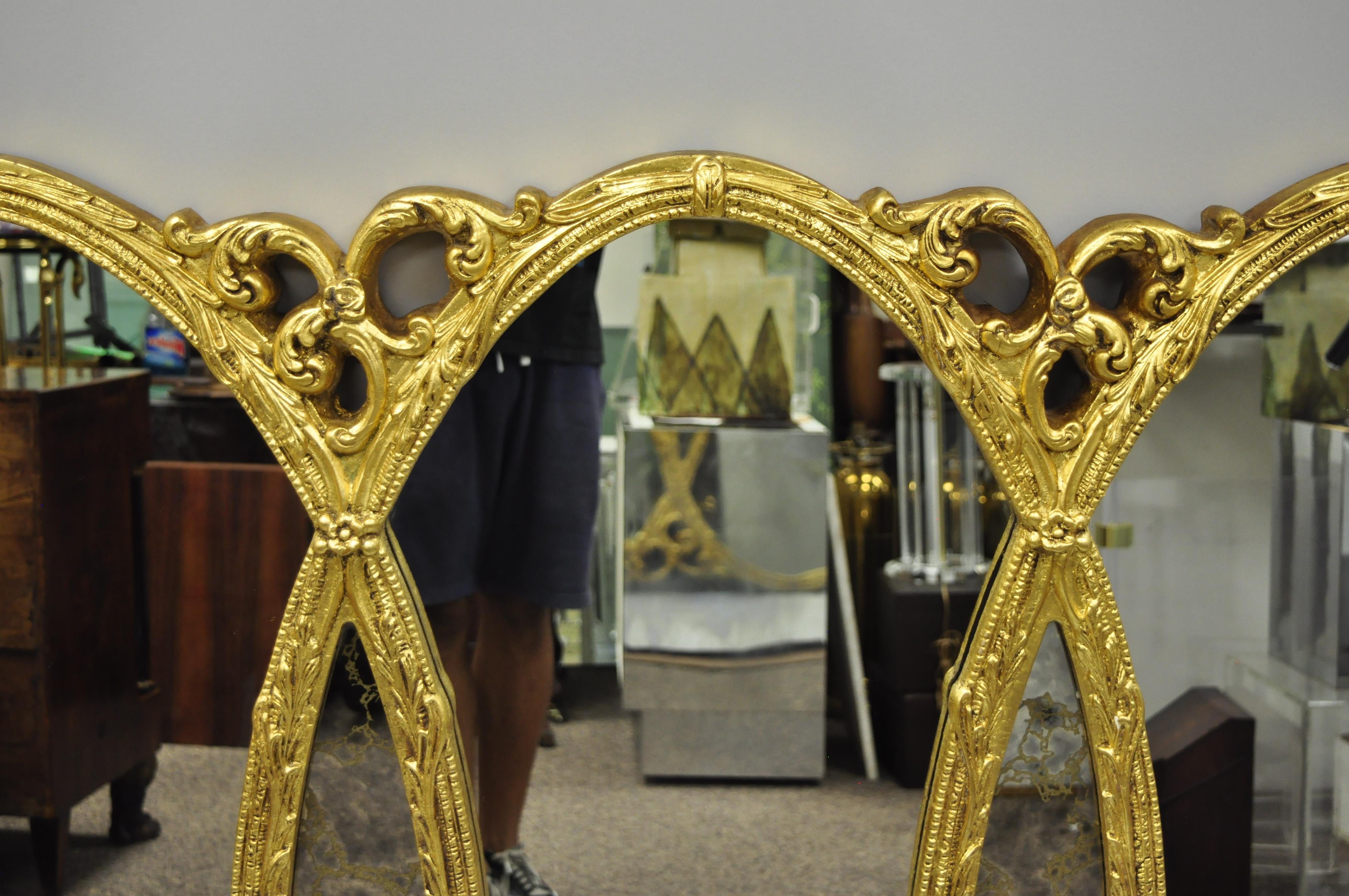 hollywood regency triple mirror