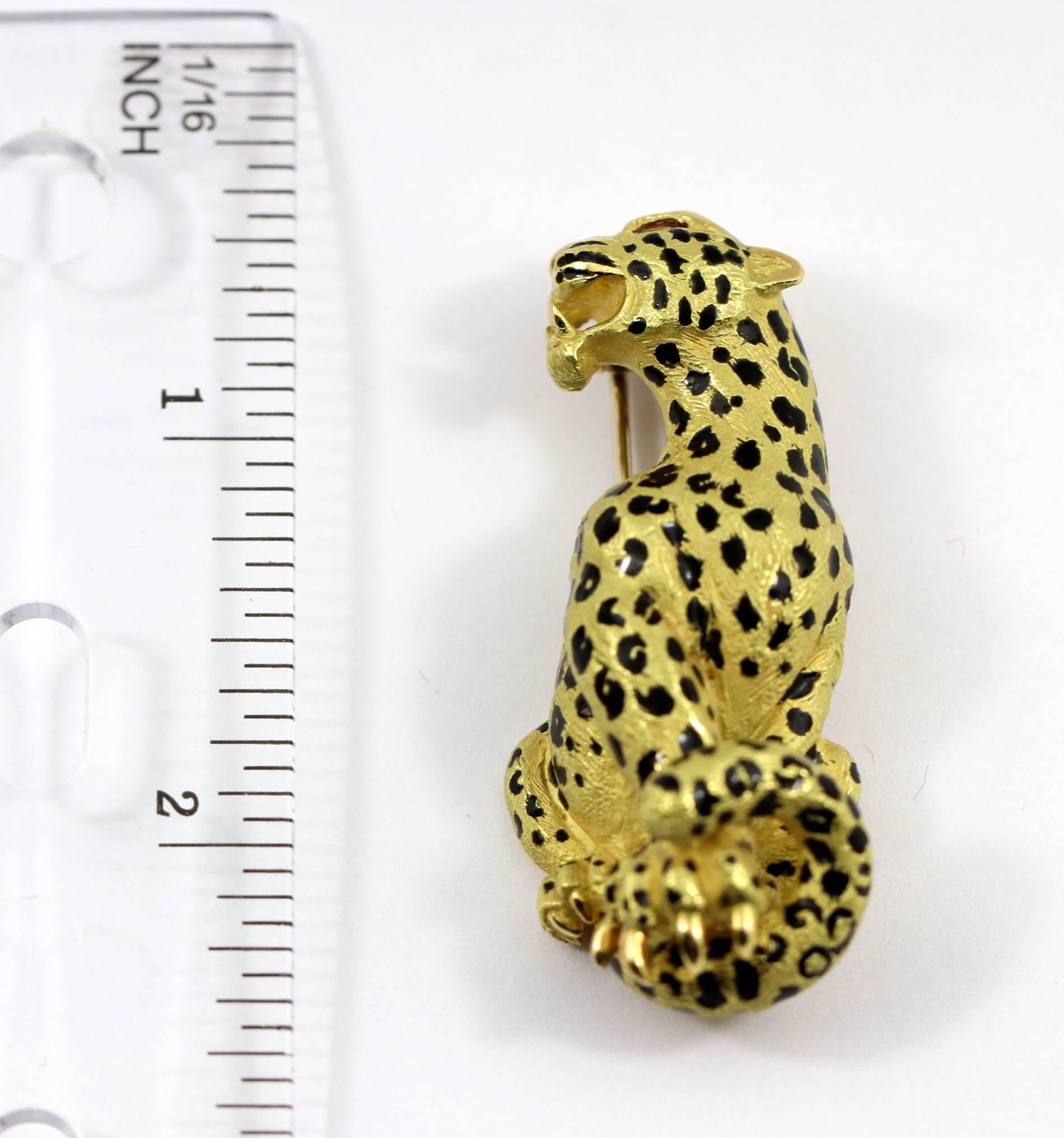 Gold French Leopard Brooch 2