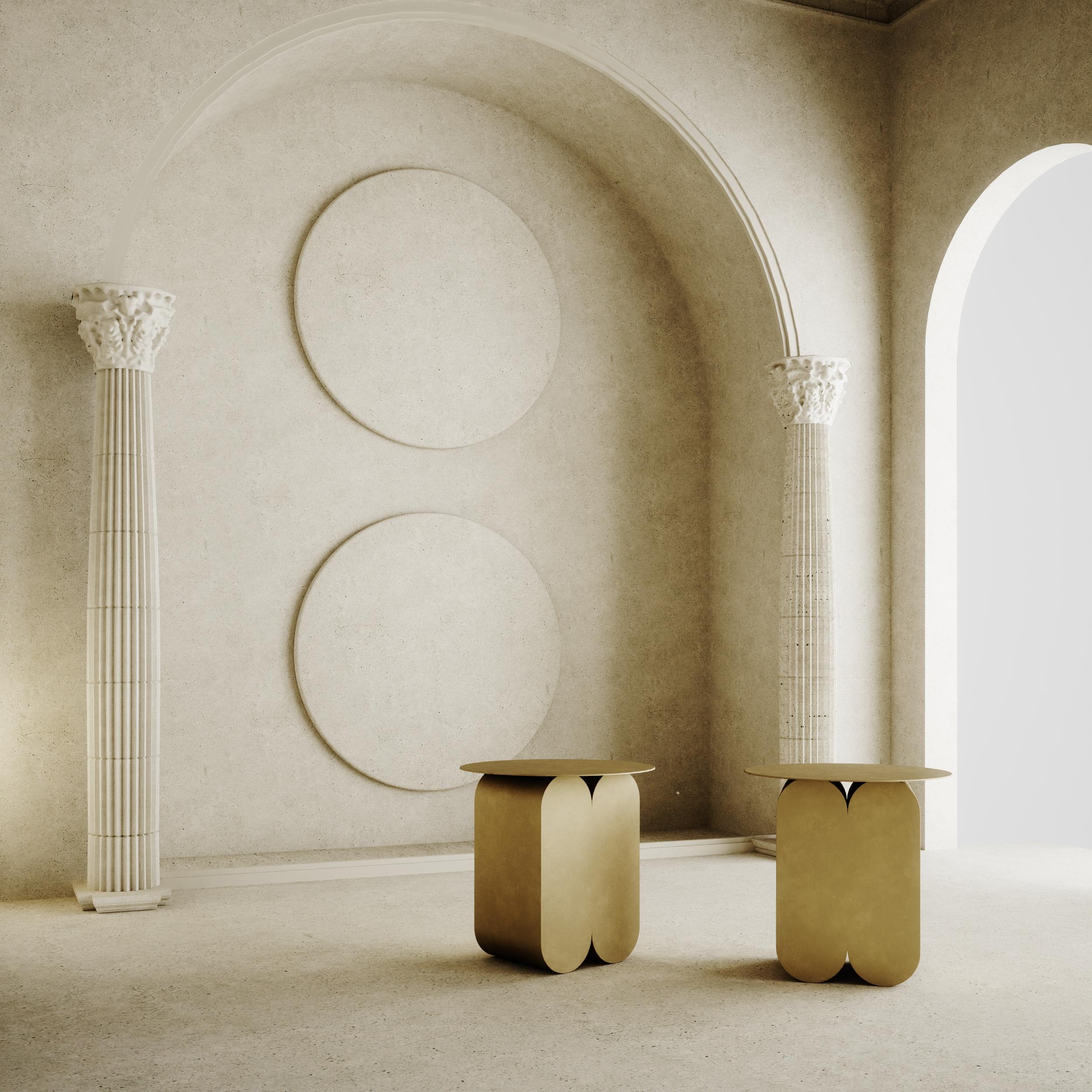 Swiss Gold Full Arches Arcade Side Table by Kasadamo