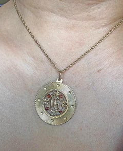 Gold & Garnet Sweet 16 Charm