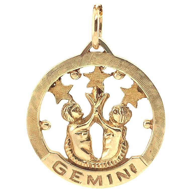 Gold Gemini Charm For Sale at 1stDibs