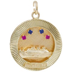 Gold Gemset Bon Voyage Charm