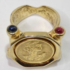 Gold Gemstone Bulgari Inspired Ring