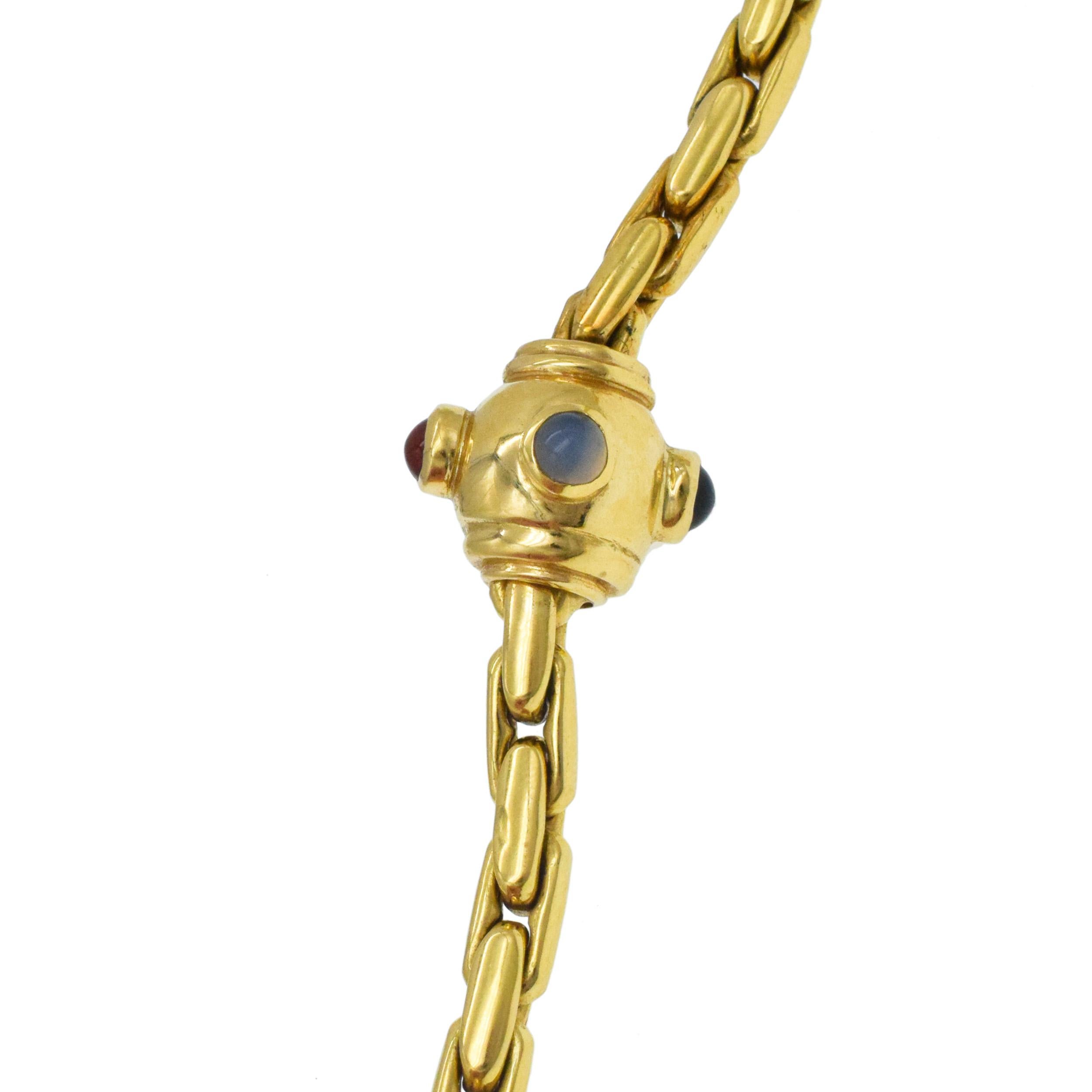 Gold & Edelstein Lange Kette 18k Gelb im Angebot 6