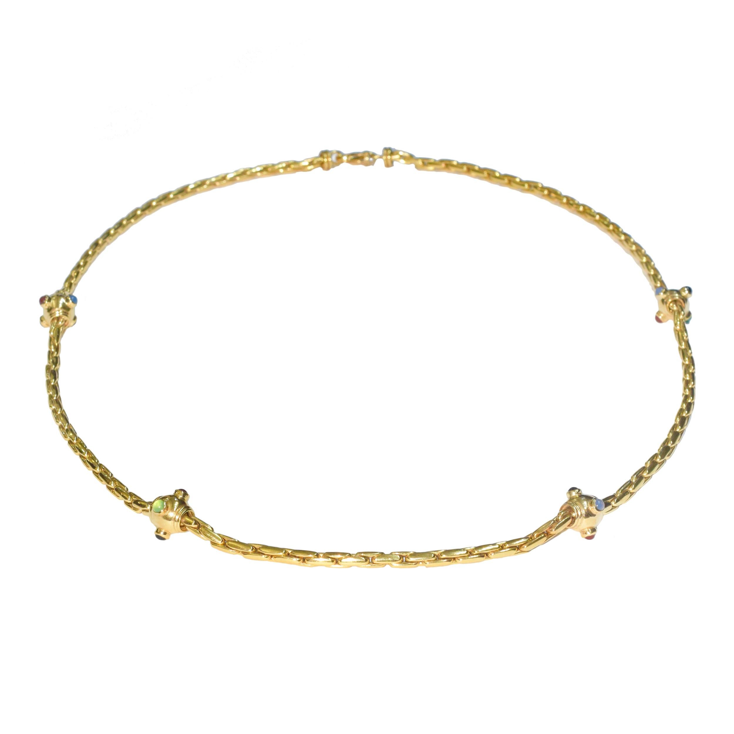 Gold & Edelstein Lange Kette 18k Gelb (Künstler*in) im Angebot