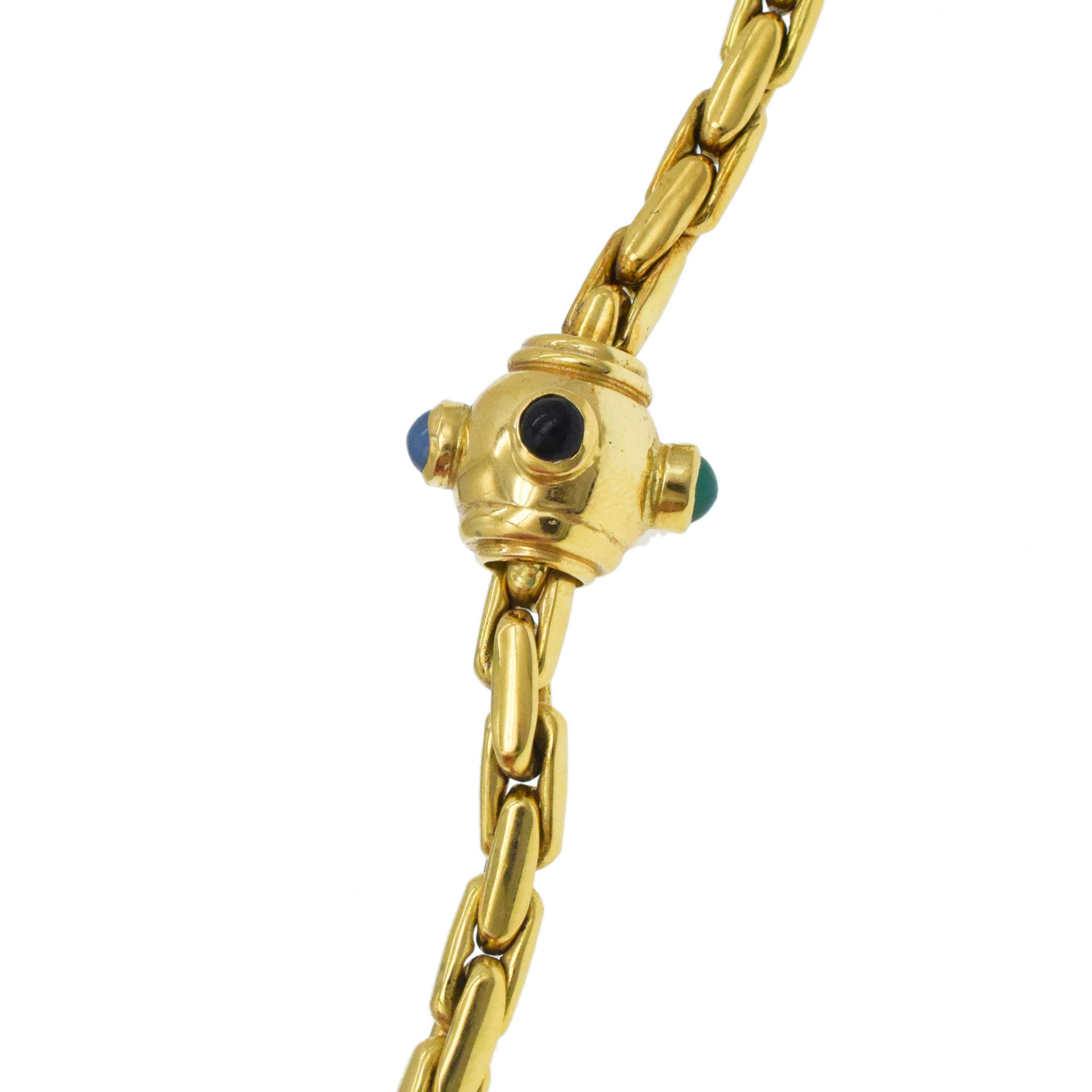 Gold & Edelstein Lange Kette 18k Gelb im Angebot 2