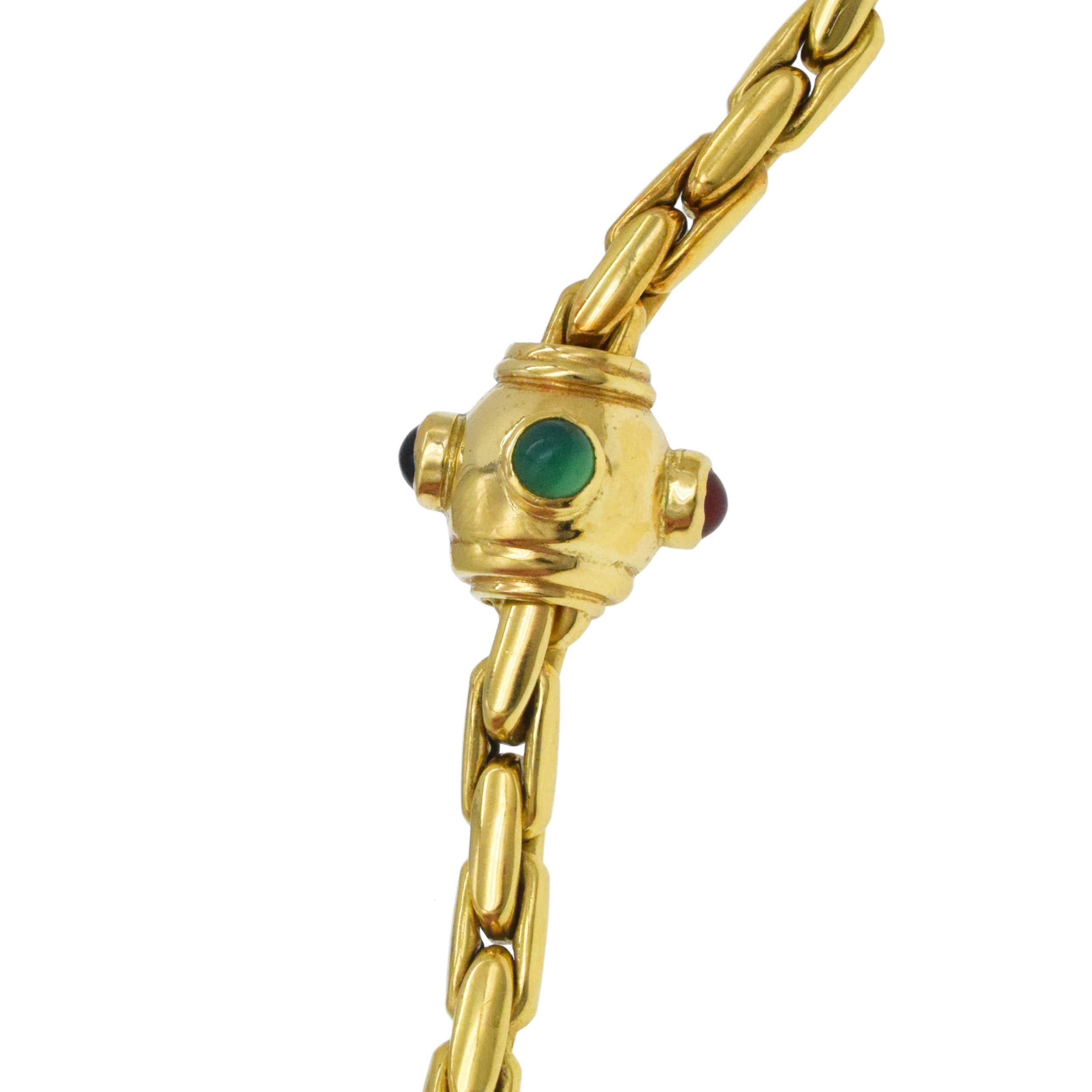 Gold & Edelstein Lange Kette 18k Gelb im Angebot 3