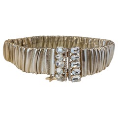 Gold echt Leder echt Swarovski Stones Gürtel NEW