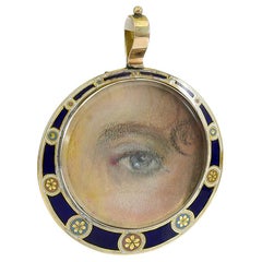 Gold Georgian Lover's Eye Pendant