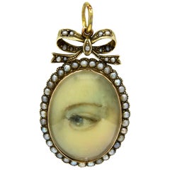 Gold Georgian Lover's Eye Pendant