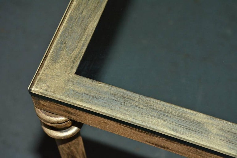 Gold Gild Metal Base Glass Top Dining Table at 1stDibs glass dining