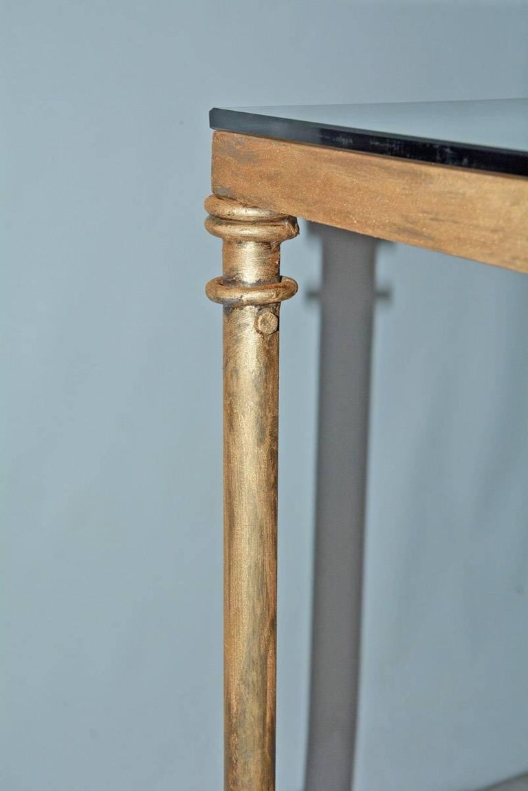 Gold Gild Metal Base Glass Top Dining Table at 1stDibs glass dining