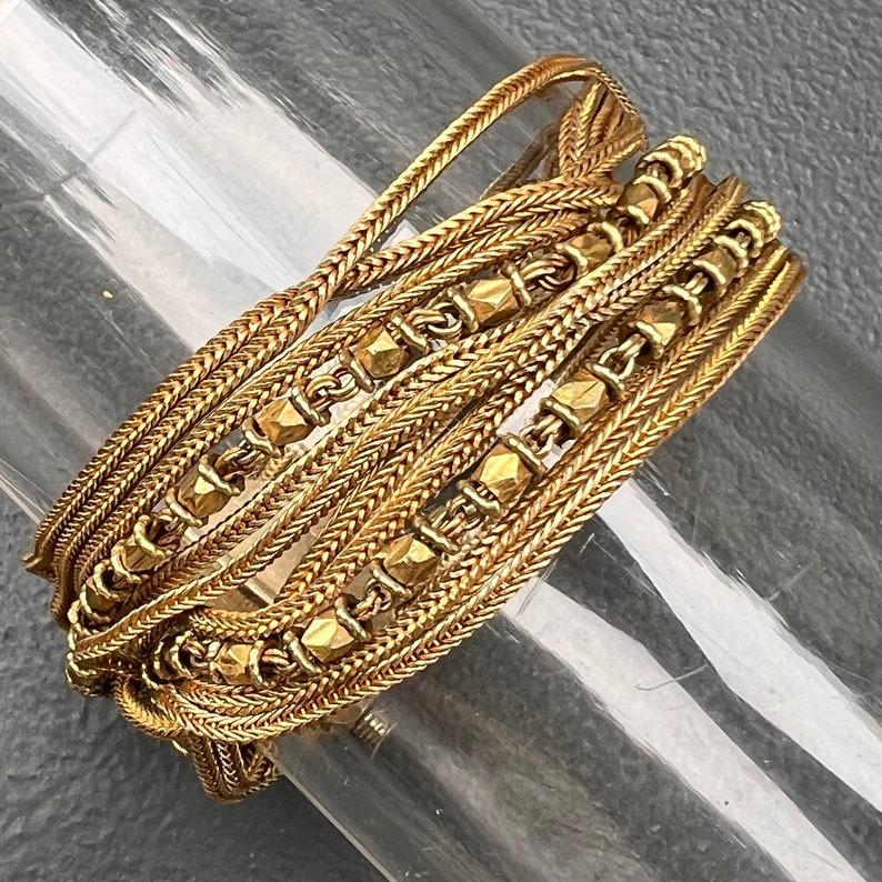 Gold gilded Silver Enamel Bracelet Vintage For Sale 3