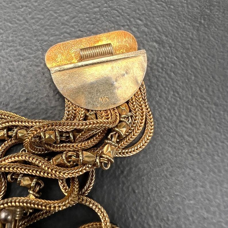 Gold gilded Silver Enamel Bracelet Vintage For Sale 5