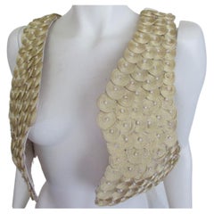Vintage Gold Gilet Oriental Bustier with Pearls