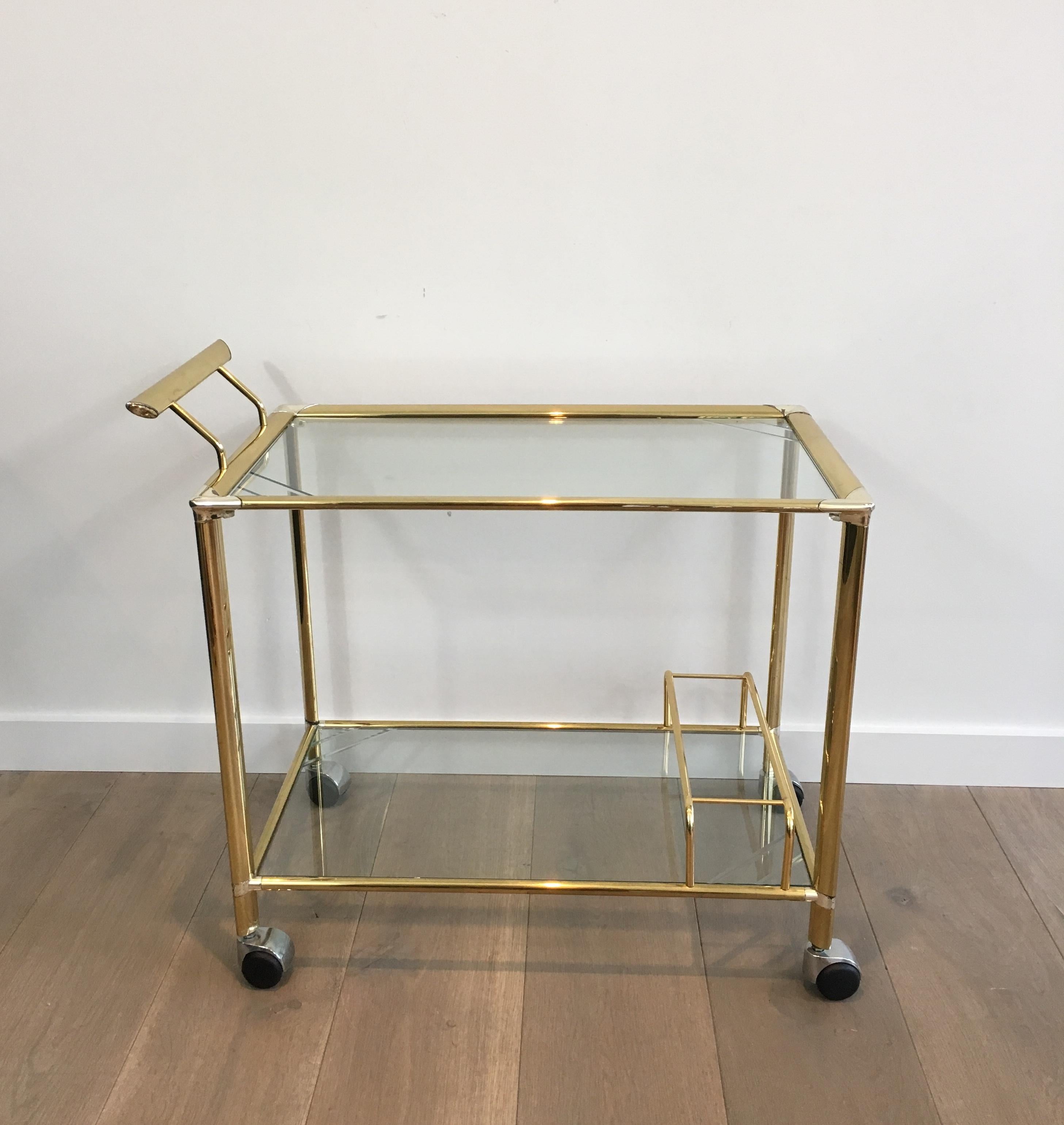 Gold Gilt Brass and Silver Plated Trolley, French, circa 1970 6