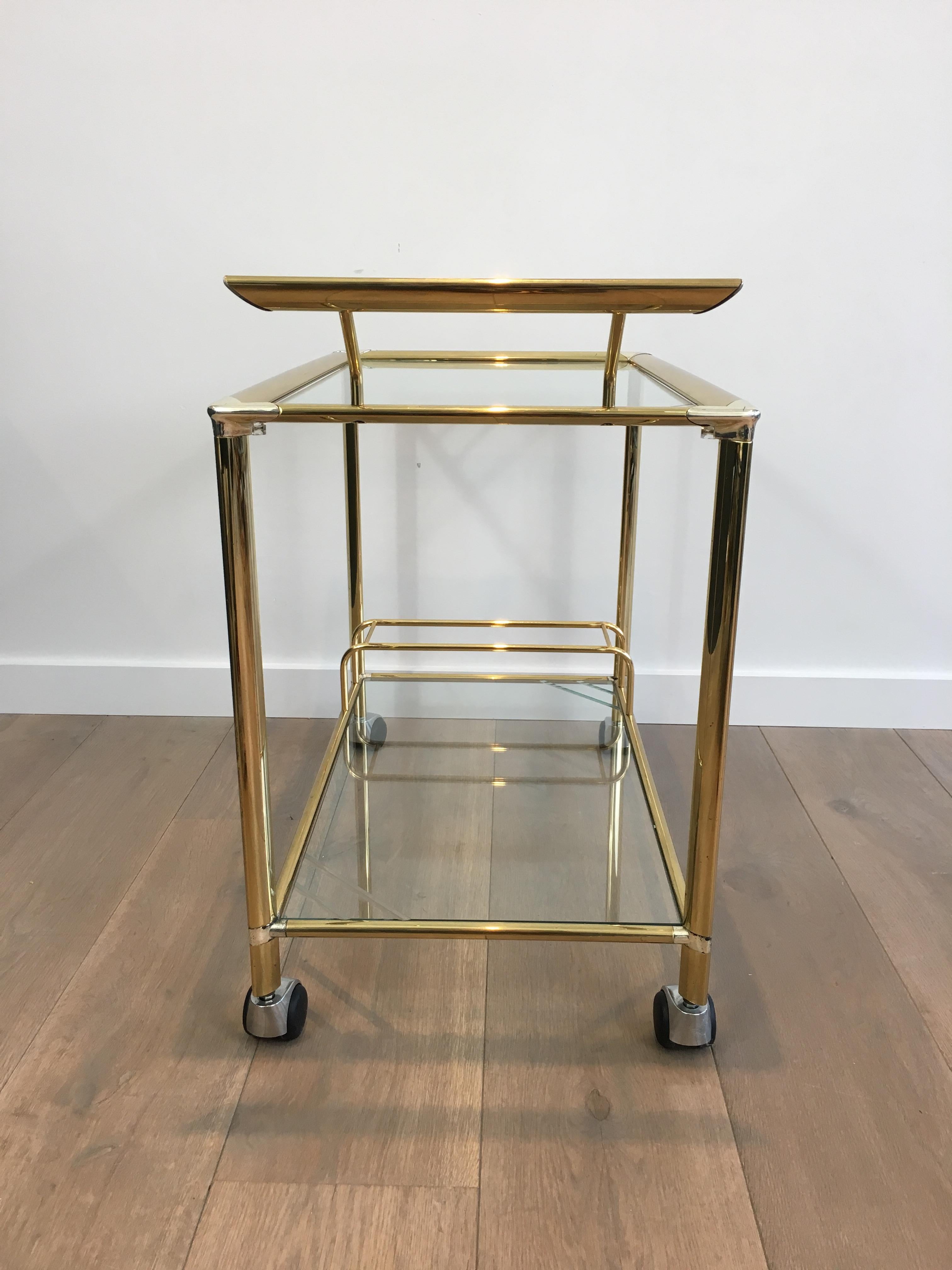 Gold Gilt Brass and Silver Plated Trolley, French, circa 1970 9