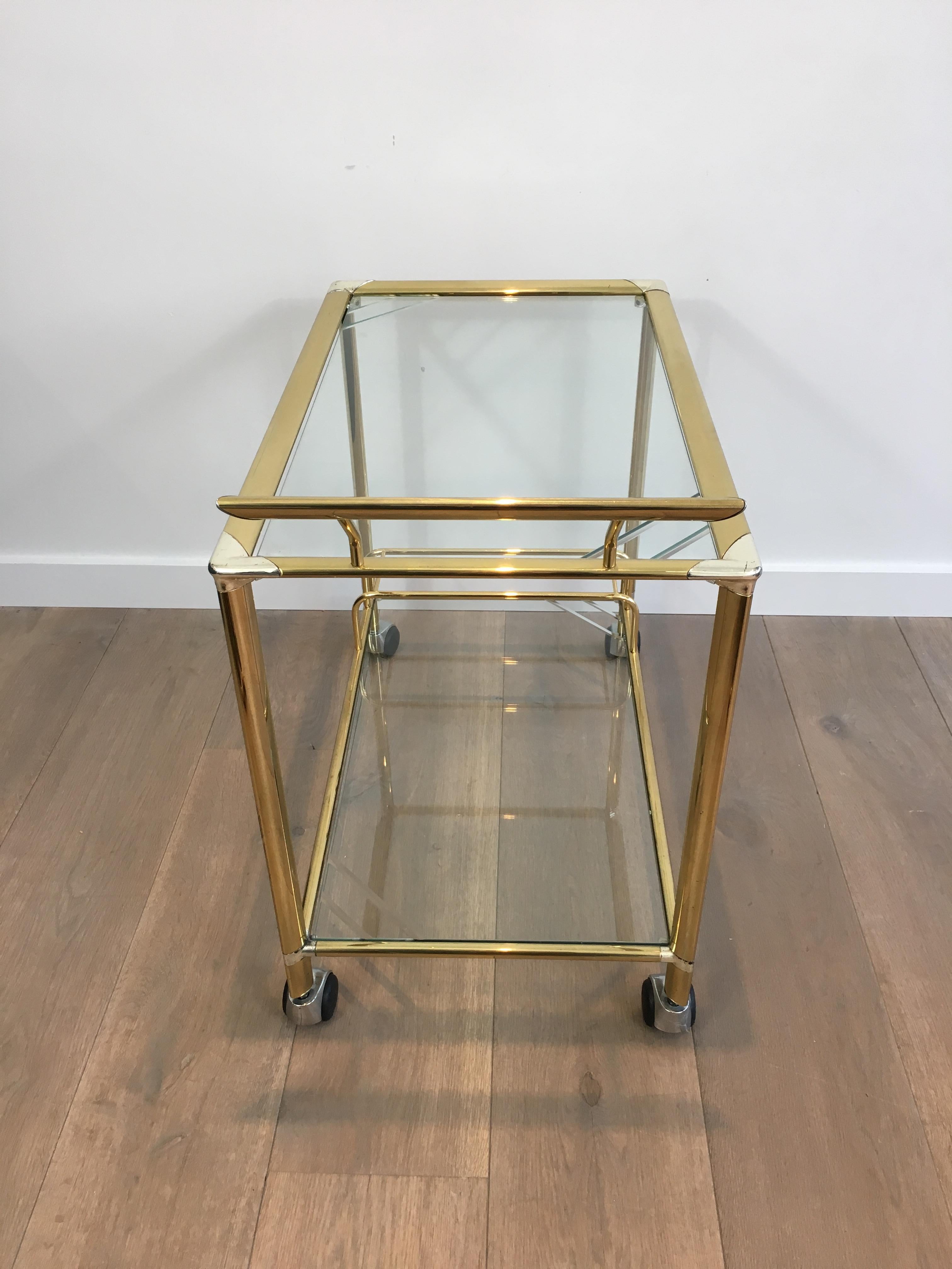 Gold Gilt Brass and Silver Plated Trolley, French, circa 1970 10