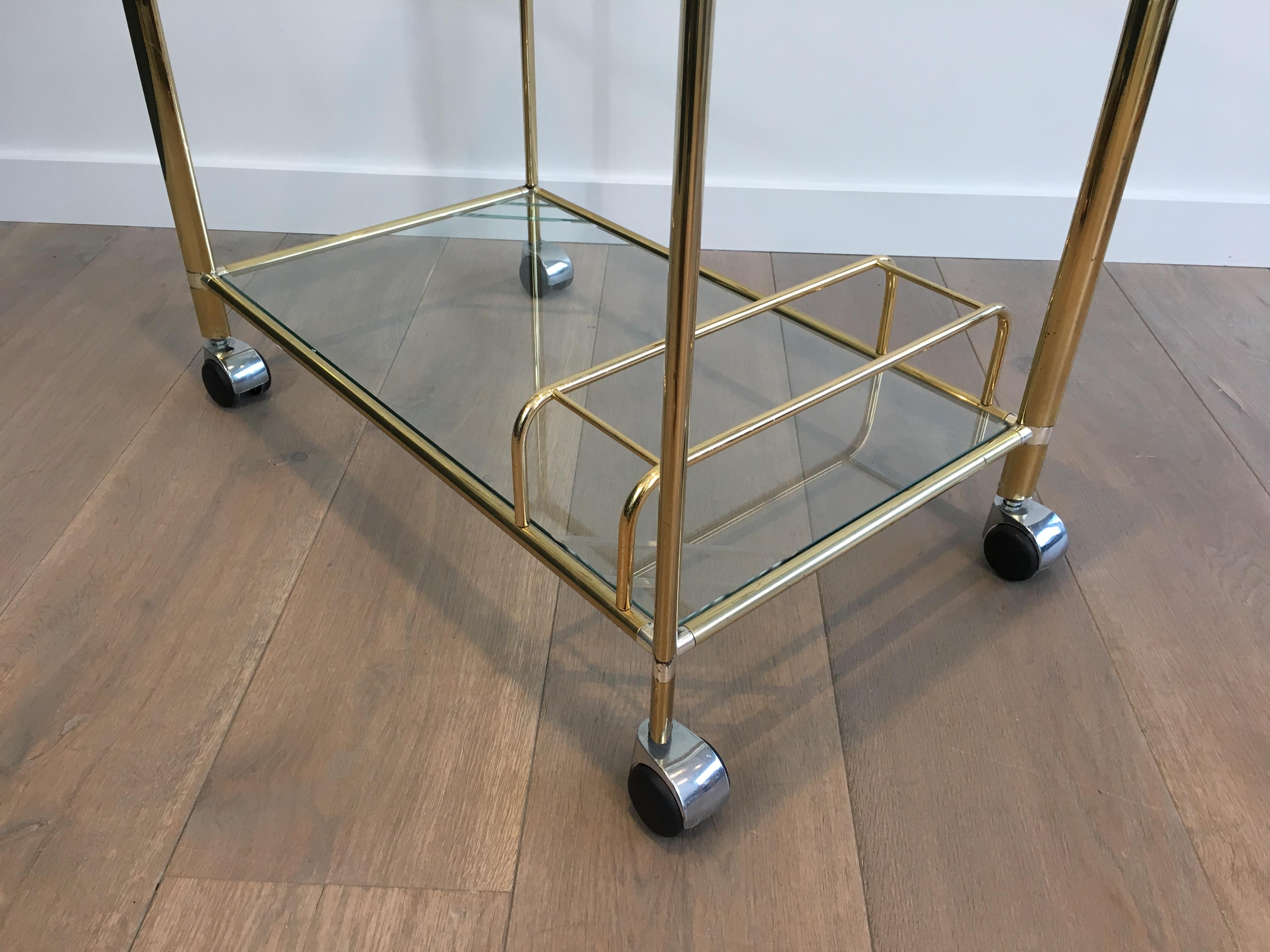 Gold Gilt Brass and Silver Plated Trolley, French, circa 1970 1