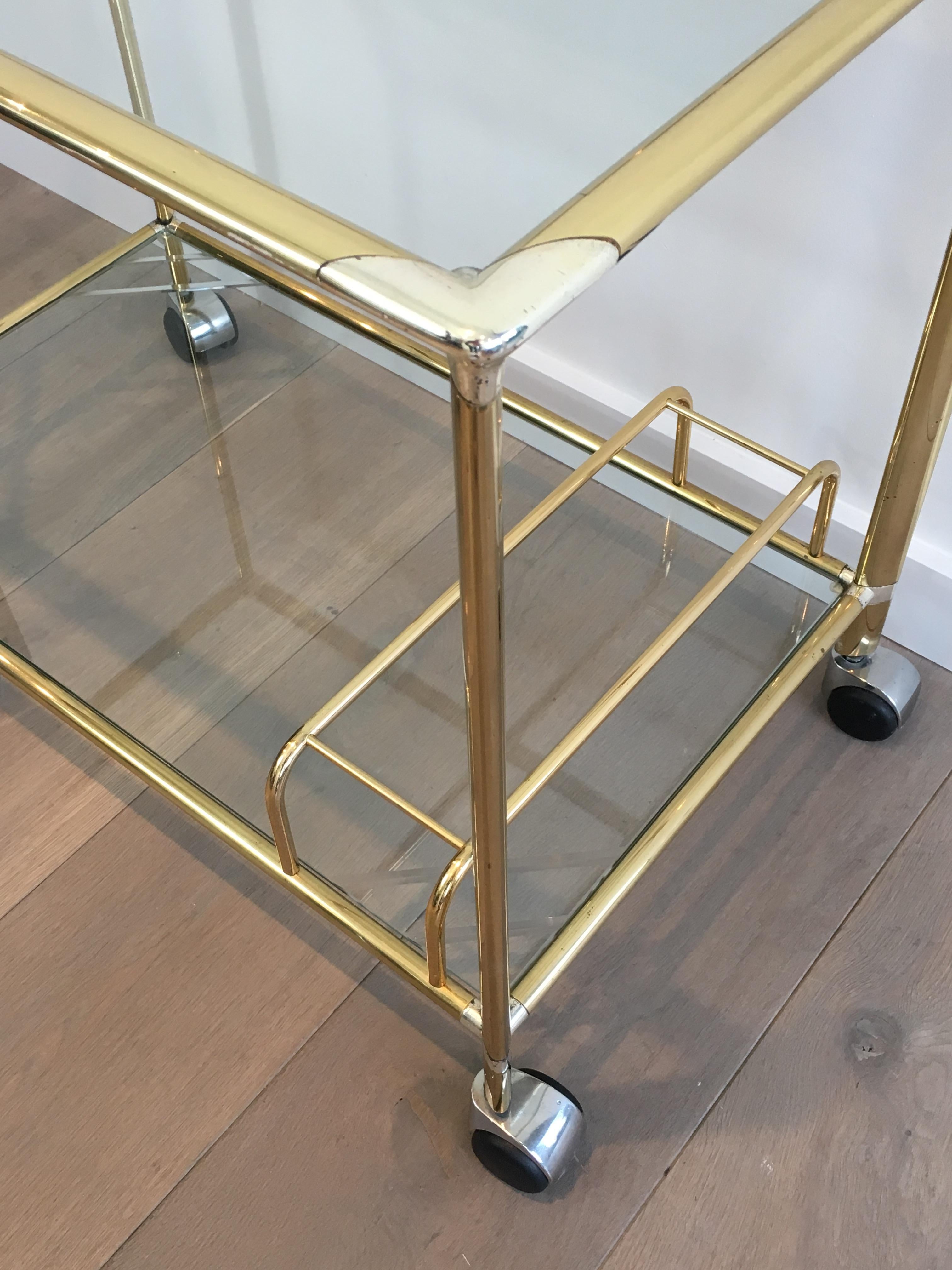 Gold Gilt Brass and Silver Plated Trolley, French, circa 1970 2