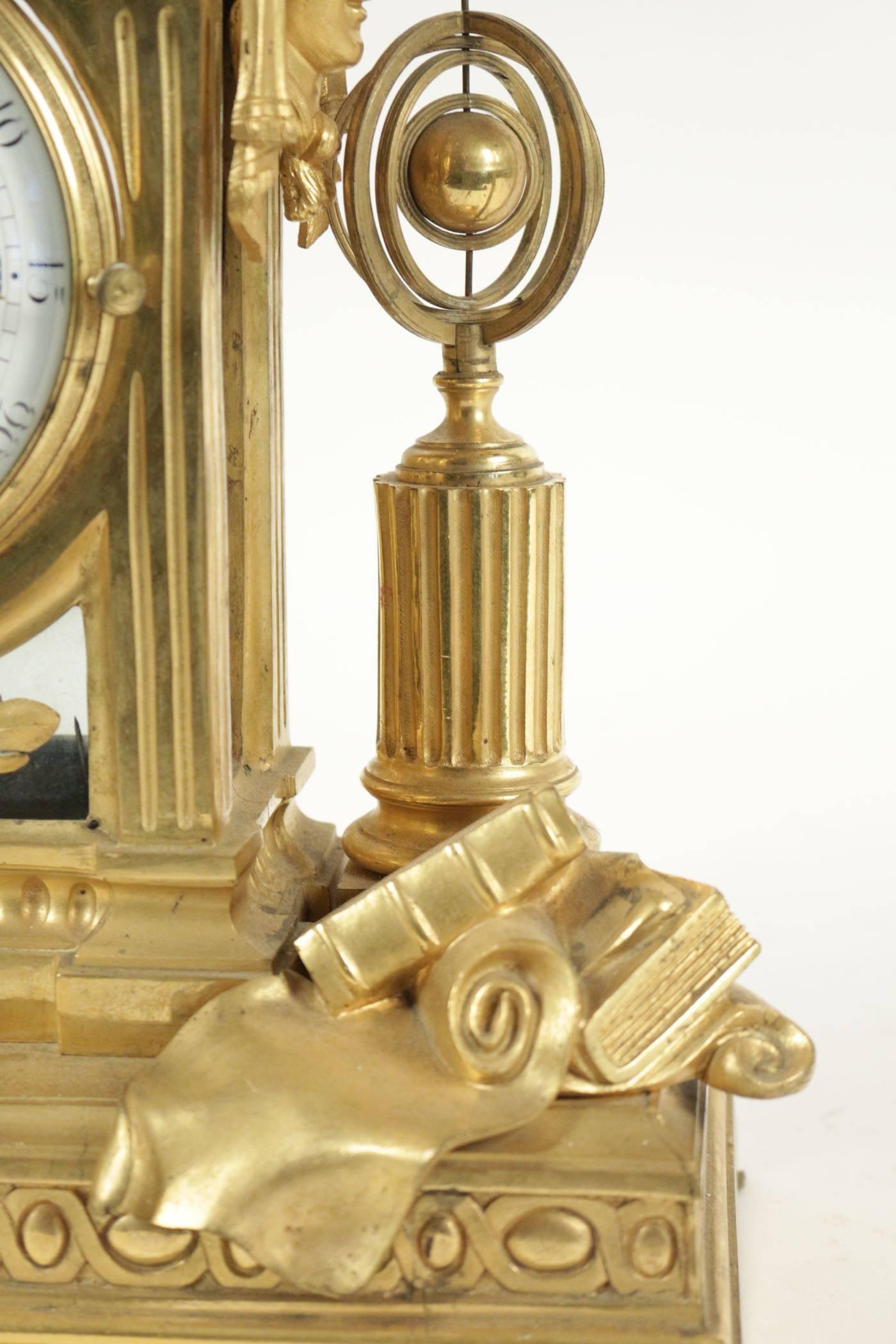 18th Century and Earlier Gold Gilt Bronze Clock from the 18th Century
