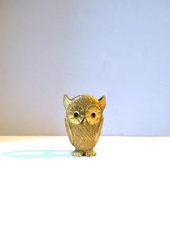 Gold Gilt Bronze Owl Bird Eyeglass Holder, circa 1960s