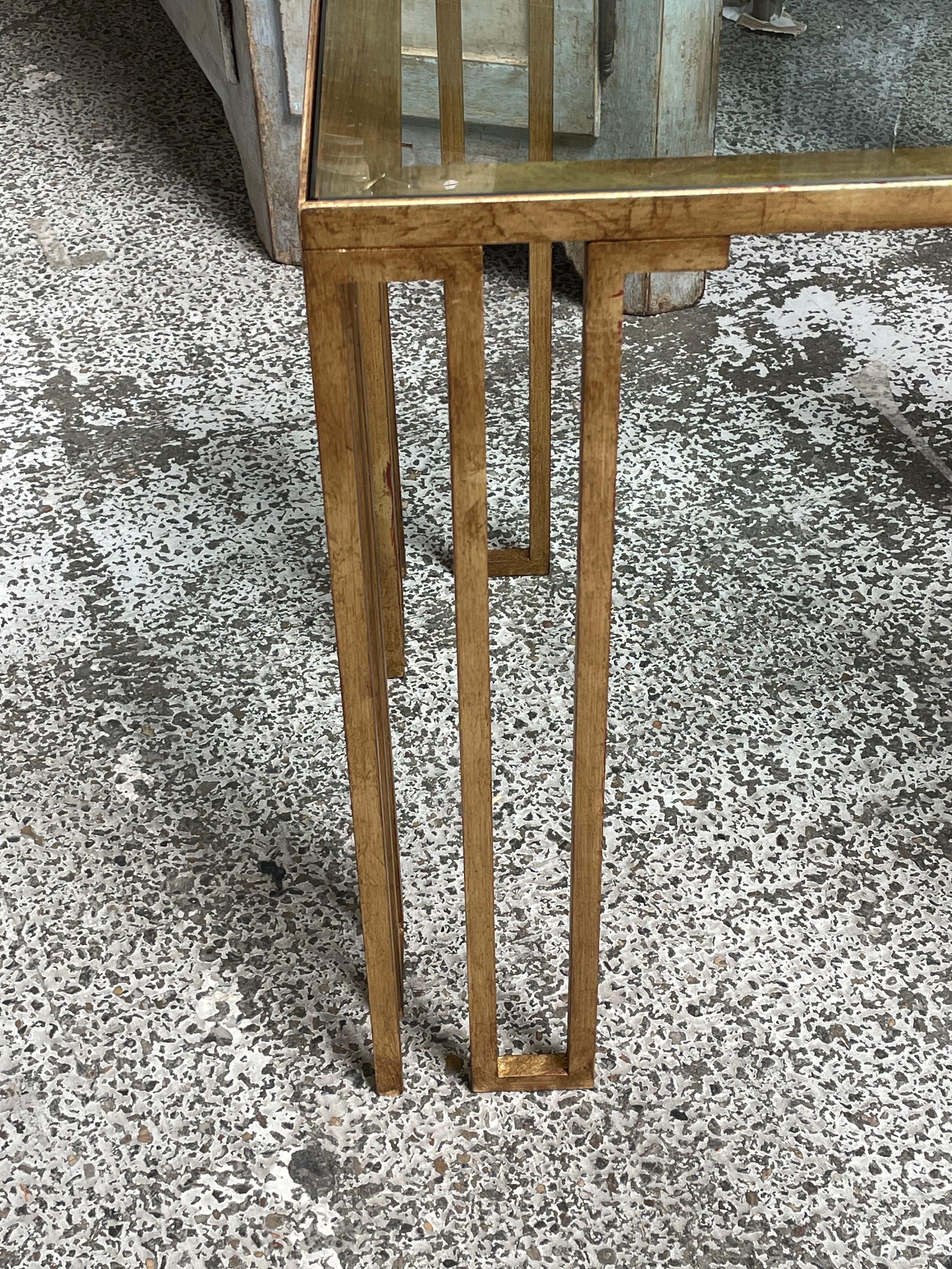 Gold Gilt Bronze Pair of Side Tables, Italy, Contemporary In New Condition For Sale In New York, NY