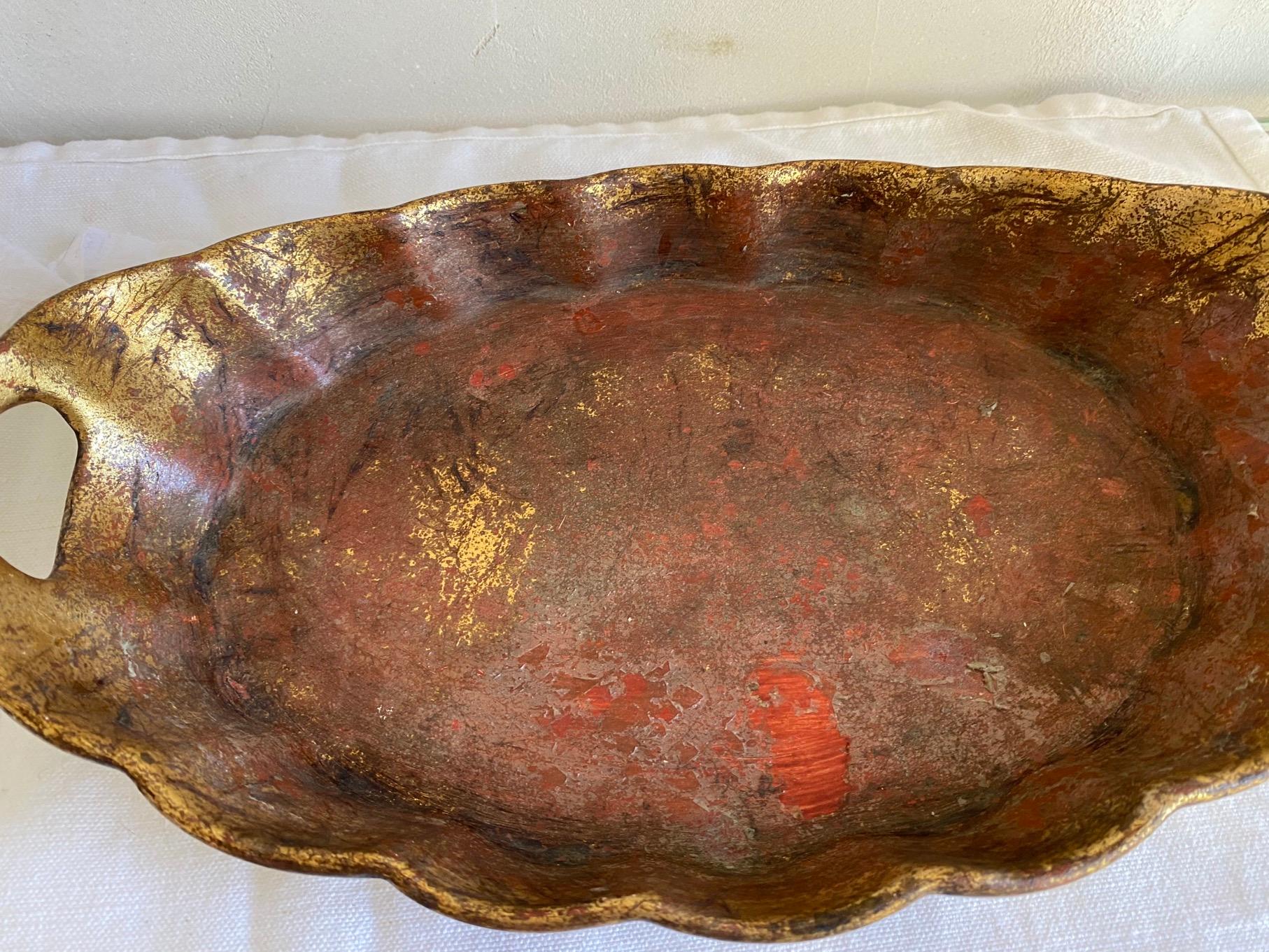 Vergoldete Keramik-Platte (Italienisch) im Angebot